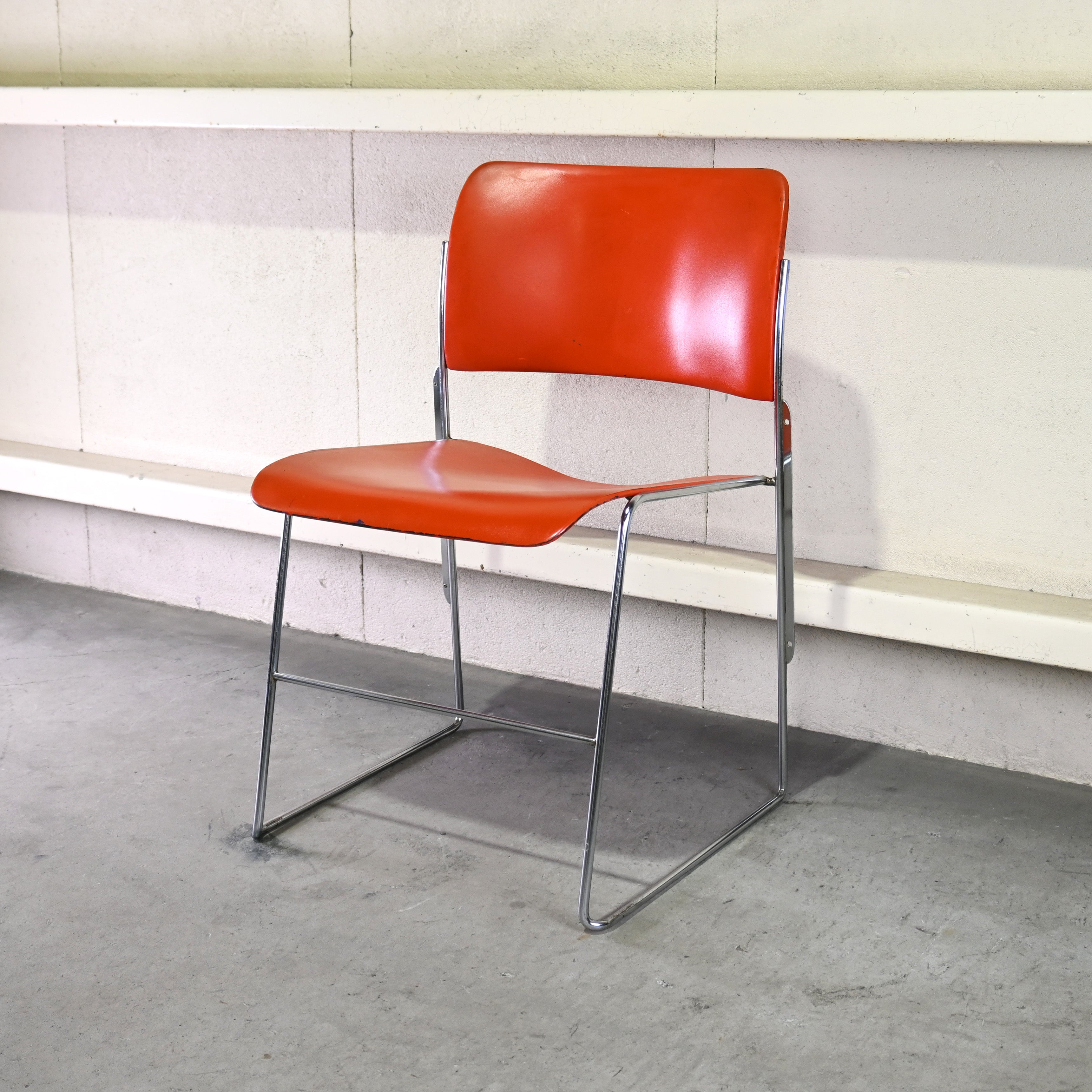 40/4 Side chair Orange David Rowland General Fireproofing Co. 1970's US vintage Industrial design / 40/4チェア オレンジ デヴィッド・ローランド ジェネラルファイヤープルーフィング 1970年代 アメリカヴィンテージ インダストリアルデザイン