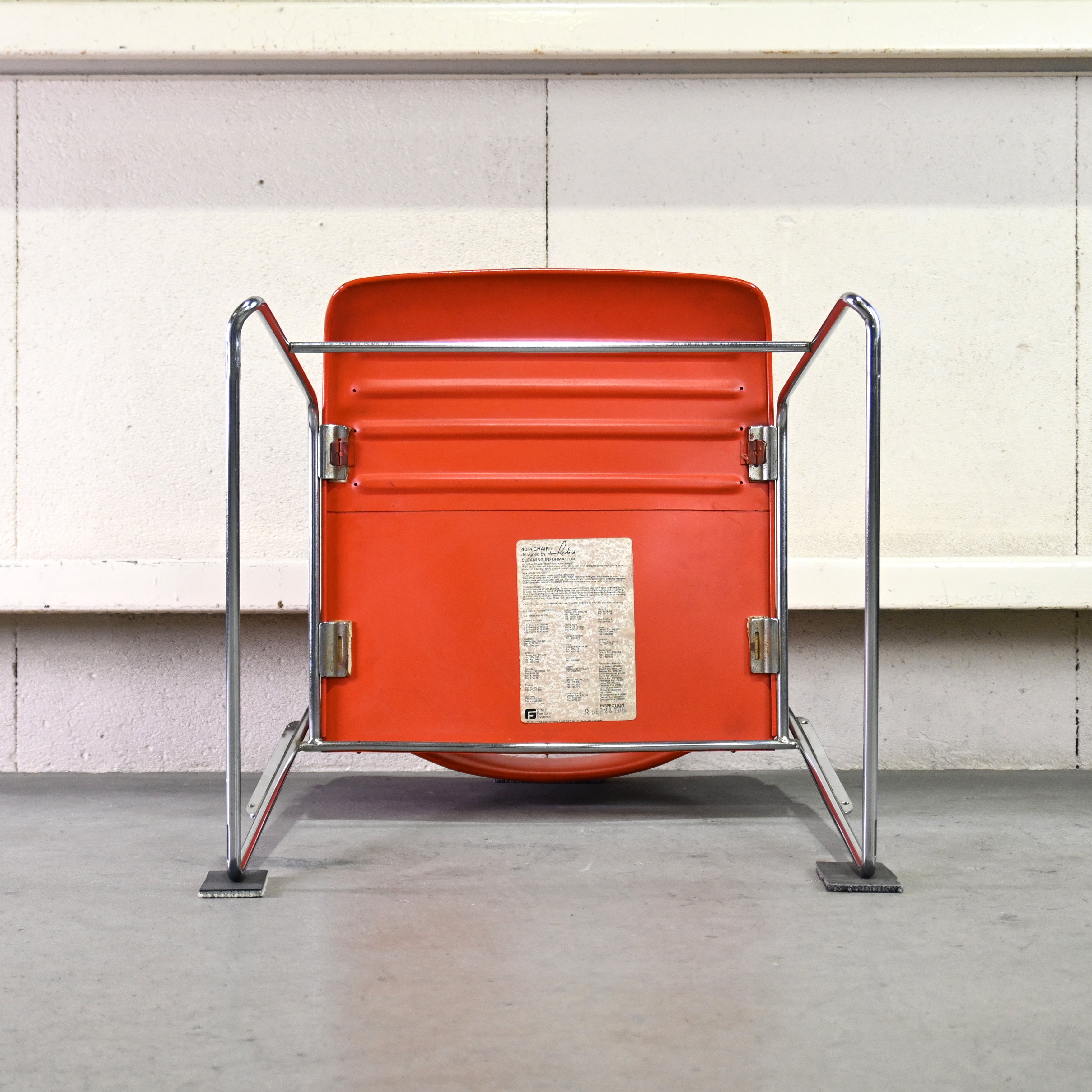 40/4 Side chair Orange David Rowland General Fireproofing Co. 1970's US vintage Industrial design / 40/4チェア オレンジ デヴィッド・ローランド ジェネラルファイヤープルーフィング 1970年代 アメリカヴィンテージ インダストリアルデザイン