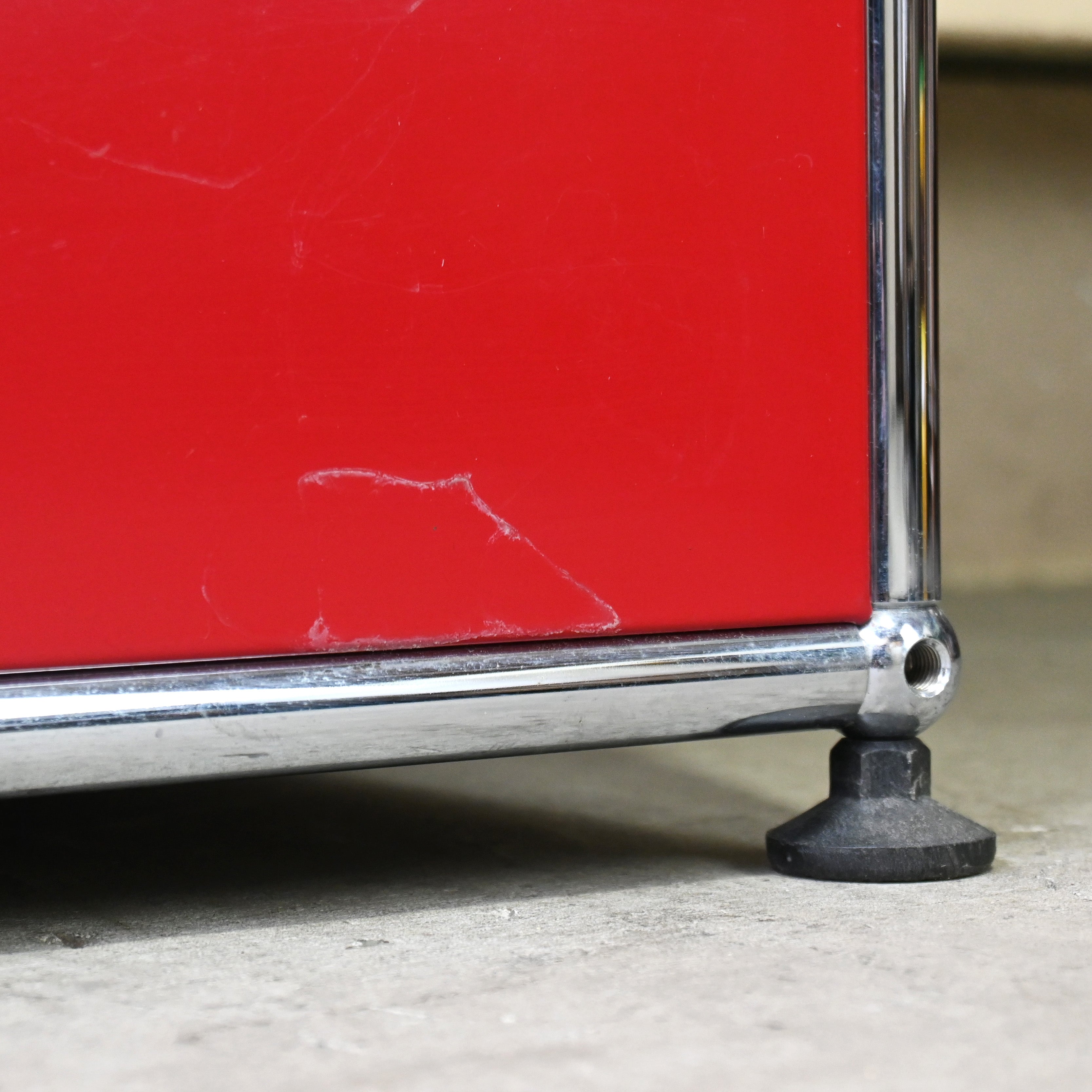 USM Haller Side board Open cabinet Light gray × Ruby red Module furniture Modern Design / ユーエスエム ハラー サイドボード オープンキャビネット ライトグレー × ルビーレッド モジュール家具 モダンデザイン