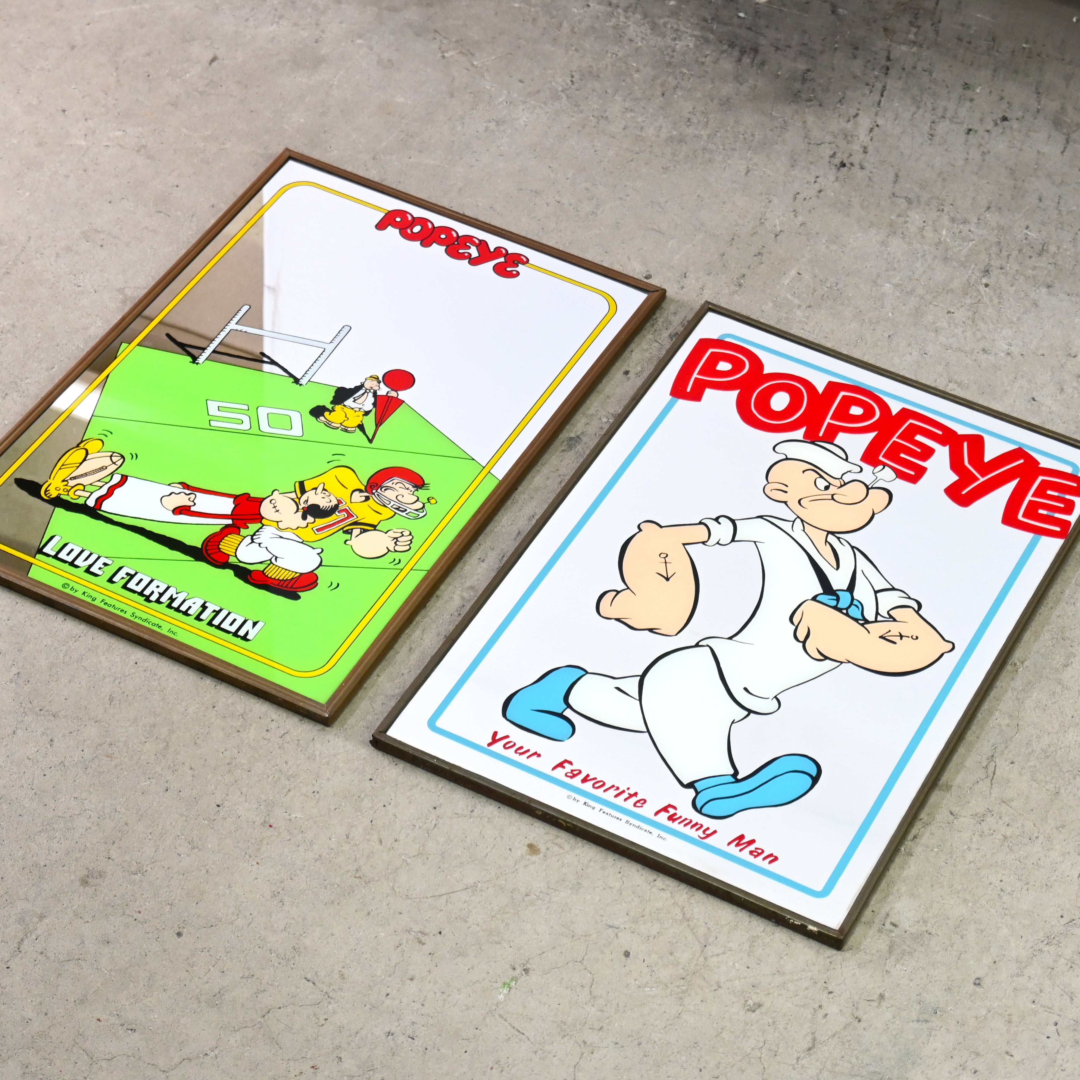 POPEYE Pub mirror「Your favorite Funny Man」Elzie Crisler Segar King Features Syndicate US vintage / ポパイ パブミラー  エルジー・クリスラー・シーガー キング・フィーチャーズ・シンジケート アメリカヴィンテージ