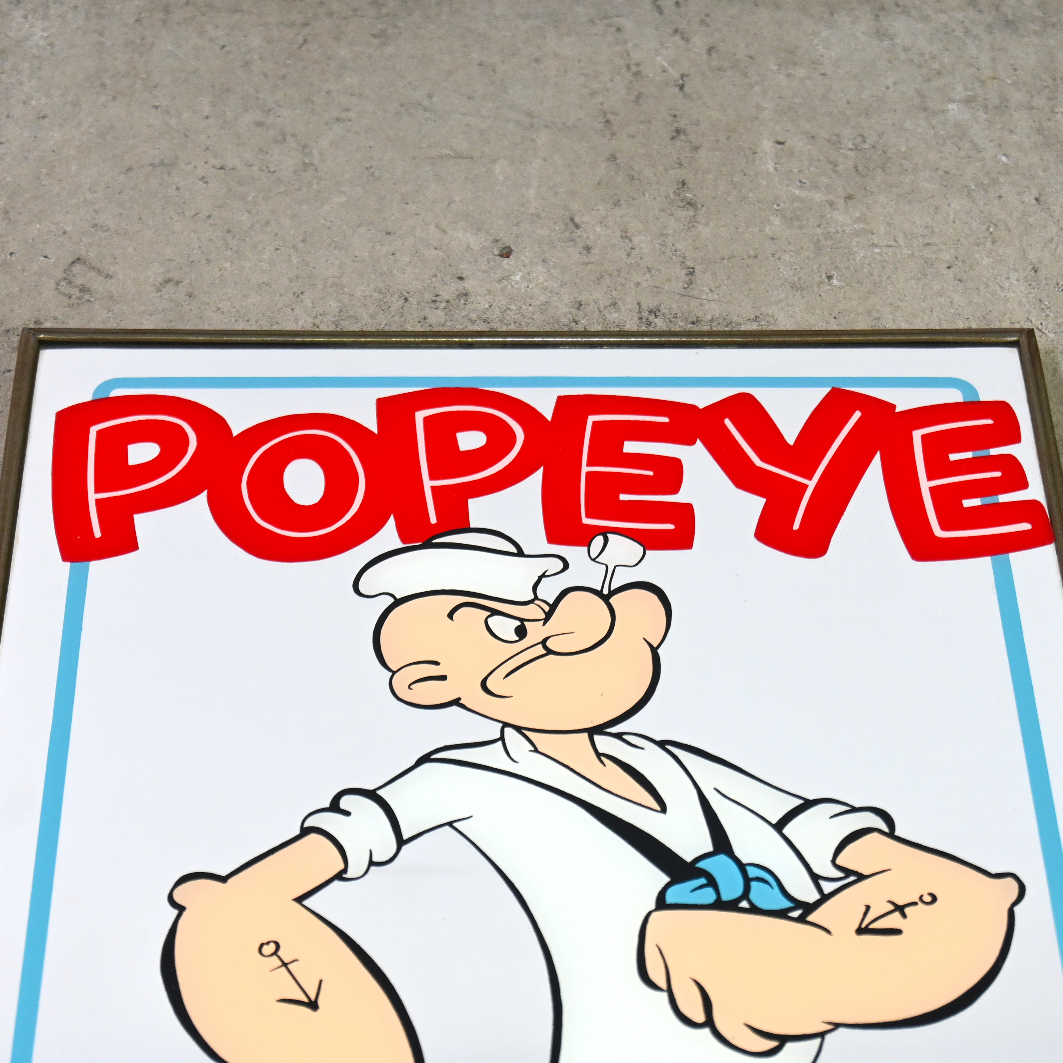 POPEYE Pub mirror「Your favorite Funny Man」Elzie Crisler Segar King Features Syndicate US vintage / ポパイ パブミラー  エルジー・クリスラー・シーガー キング・フィーチャーズ・シンジケート アメリカヴィンテージ