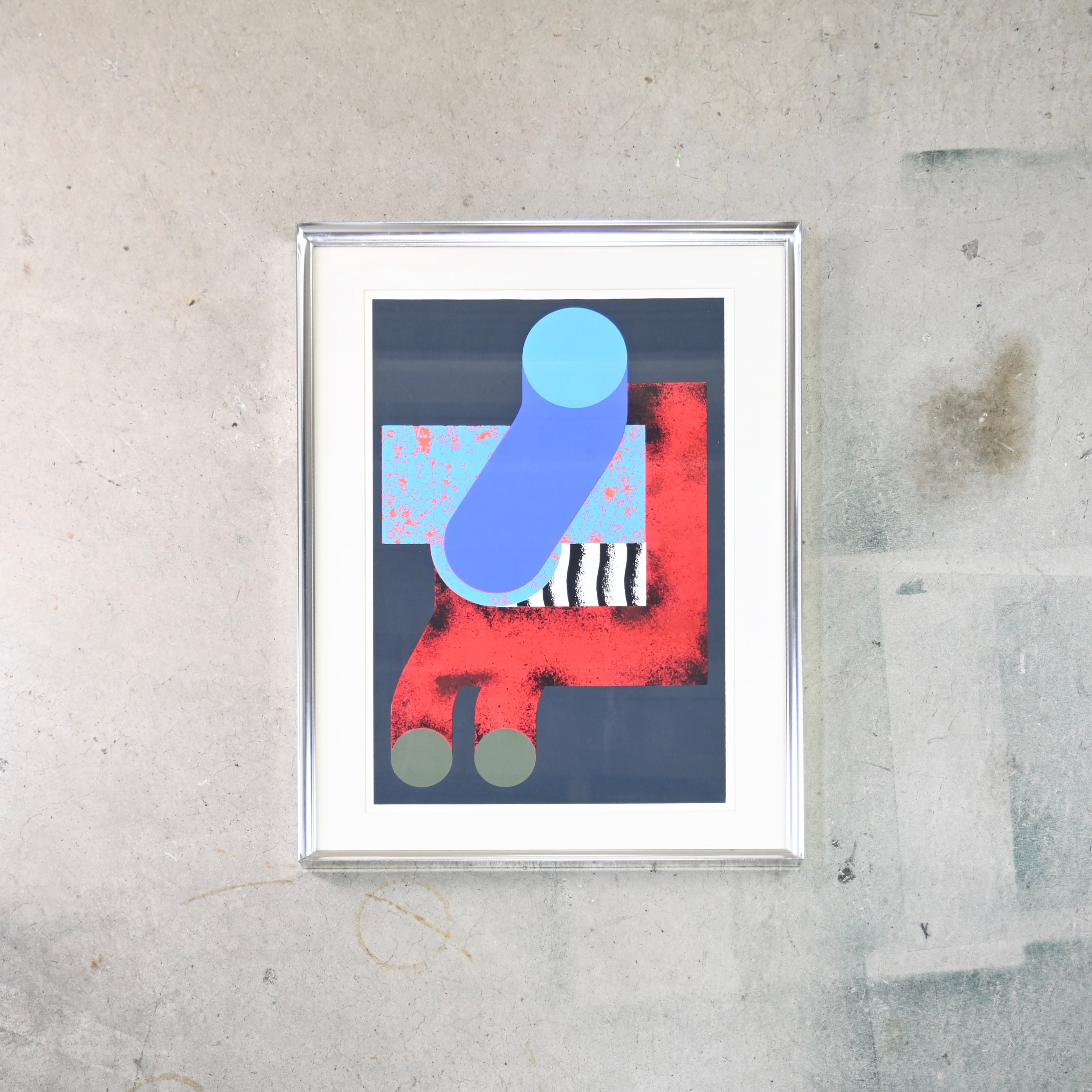 Abstract painting Lithograph Aluminum Flame Modern interior / 抽象画 リトグラフ アルミフレーム モダンインテリア