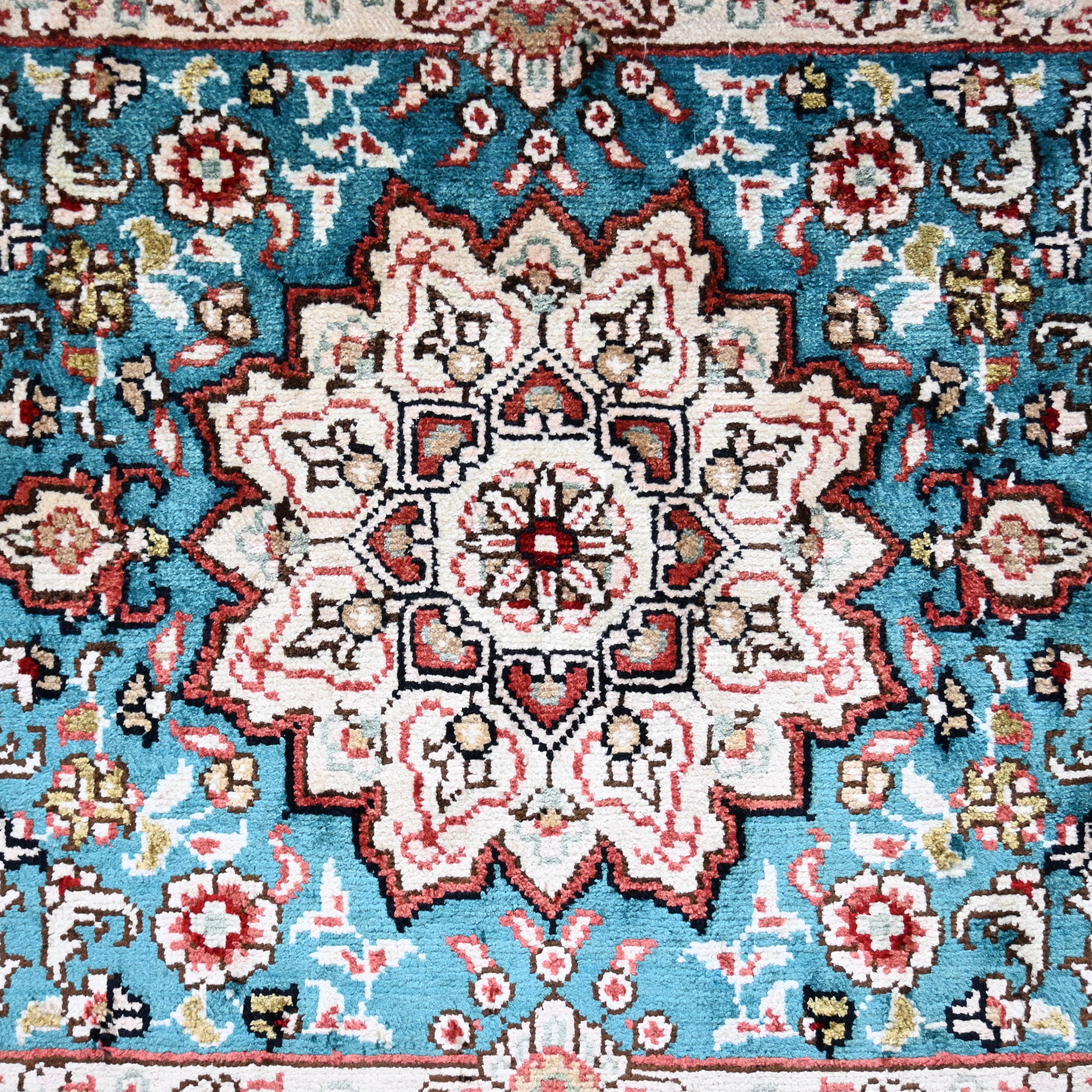 Persian carpet Turkmen Framed Silk Altai Fork art / ペルシャ絨毯 トルクメン 額装 シルク 手織り アルタイ共和国製 保証書付 フォークアート