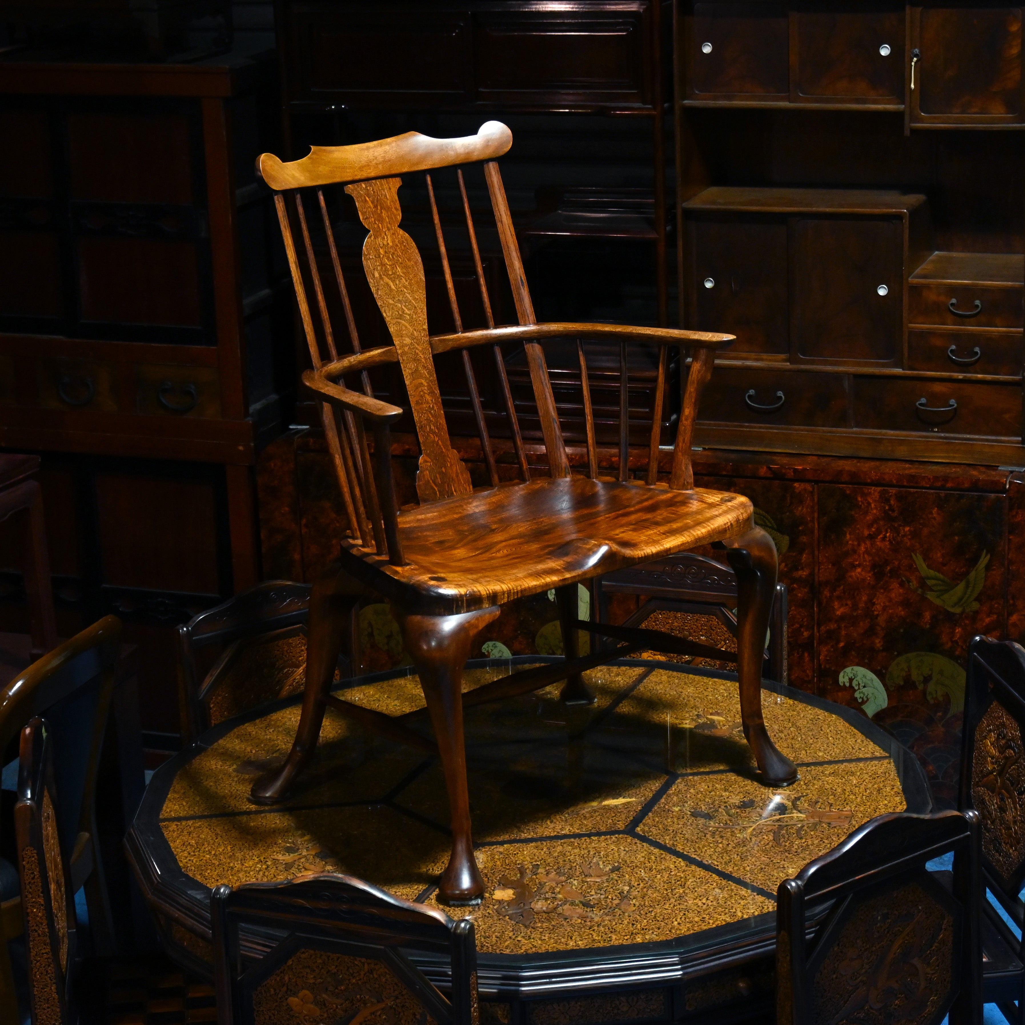 Matsumoto Mingei Windsor chair Drunker's chair Japan vintage Fork art / 松本民芸家具 ウィンザーチェア ドランカーズチェア 民藝 ジャパンヴィンテージ フォークアート