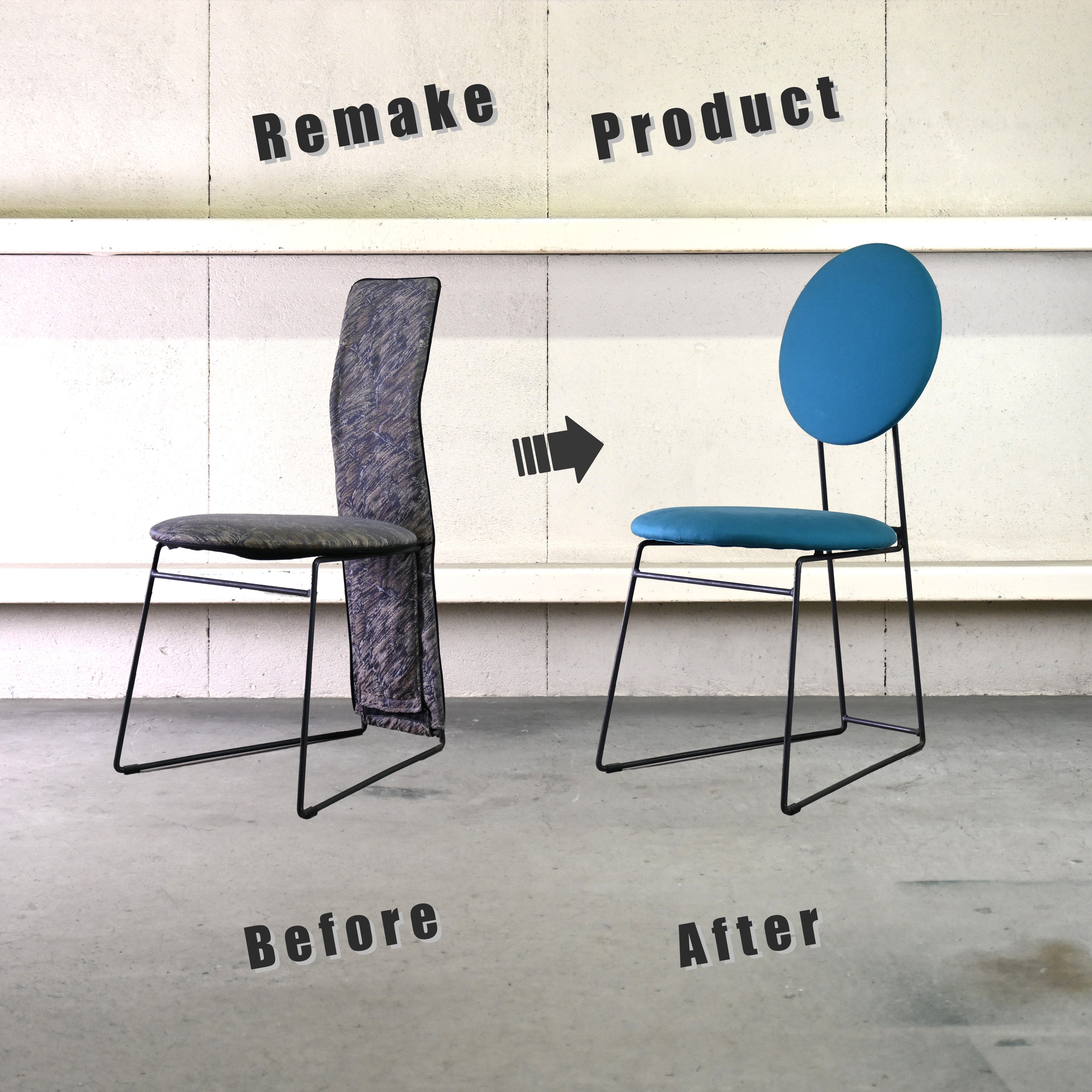 Remake Dining chair Iron × Fabric Japanese modern style / リメイク ダイニングチェア アイアンフレーム × ファブリックシート ジャパニーズモダンスタイル