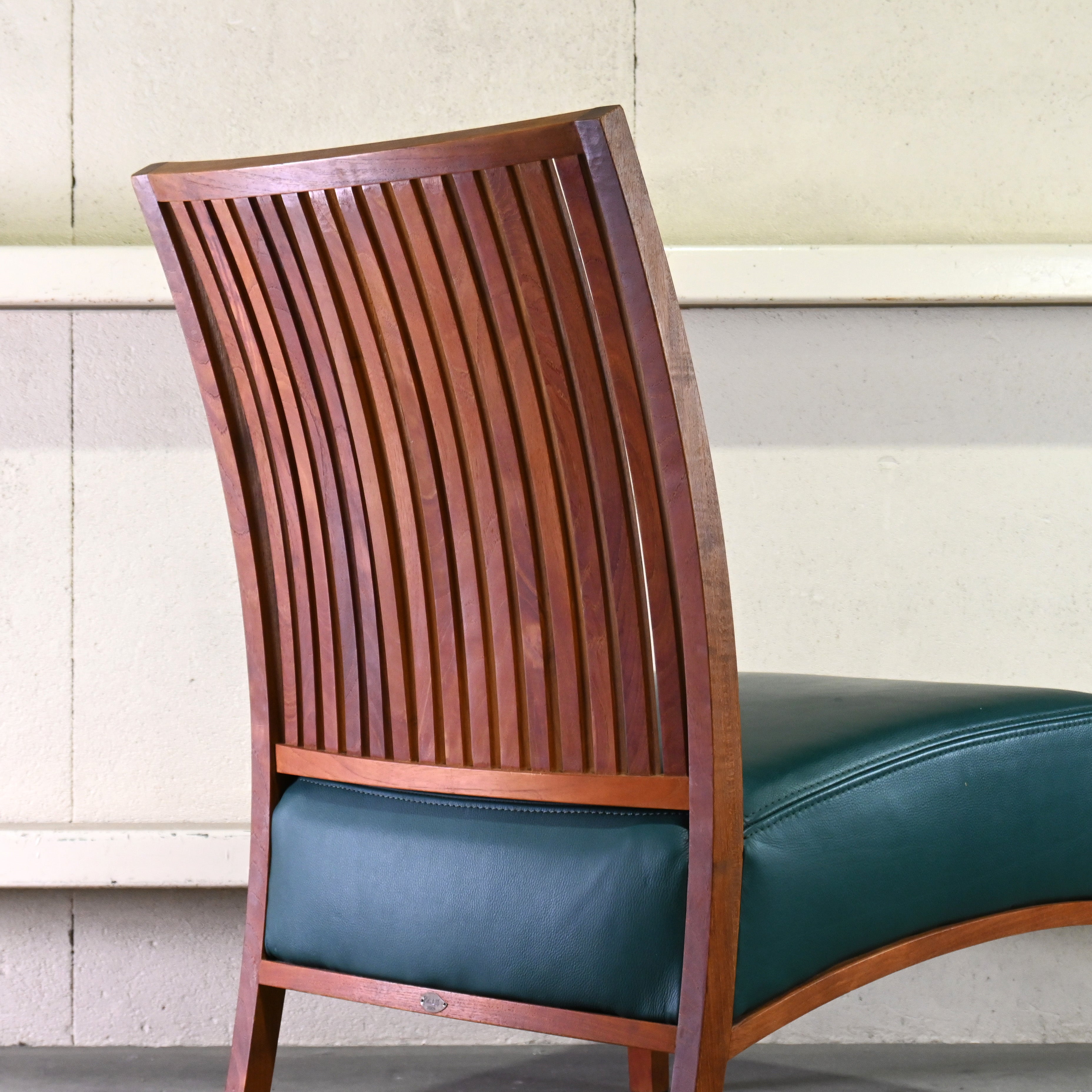 BC Kobo Teakwood × Leather Lounge chair Wide Green Japanese modern Scandinavian design / BC工房 チーク材 × リアルレザー ラウンジチェア ワイド グリーン ジャパニーズモダン 北欧デザイン