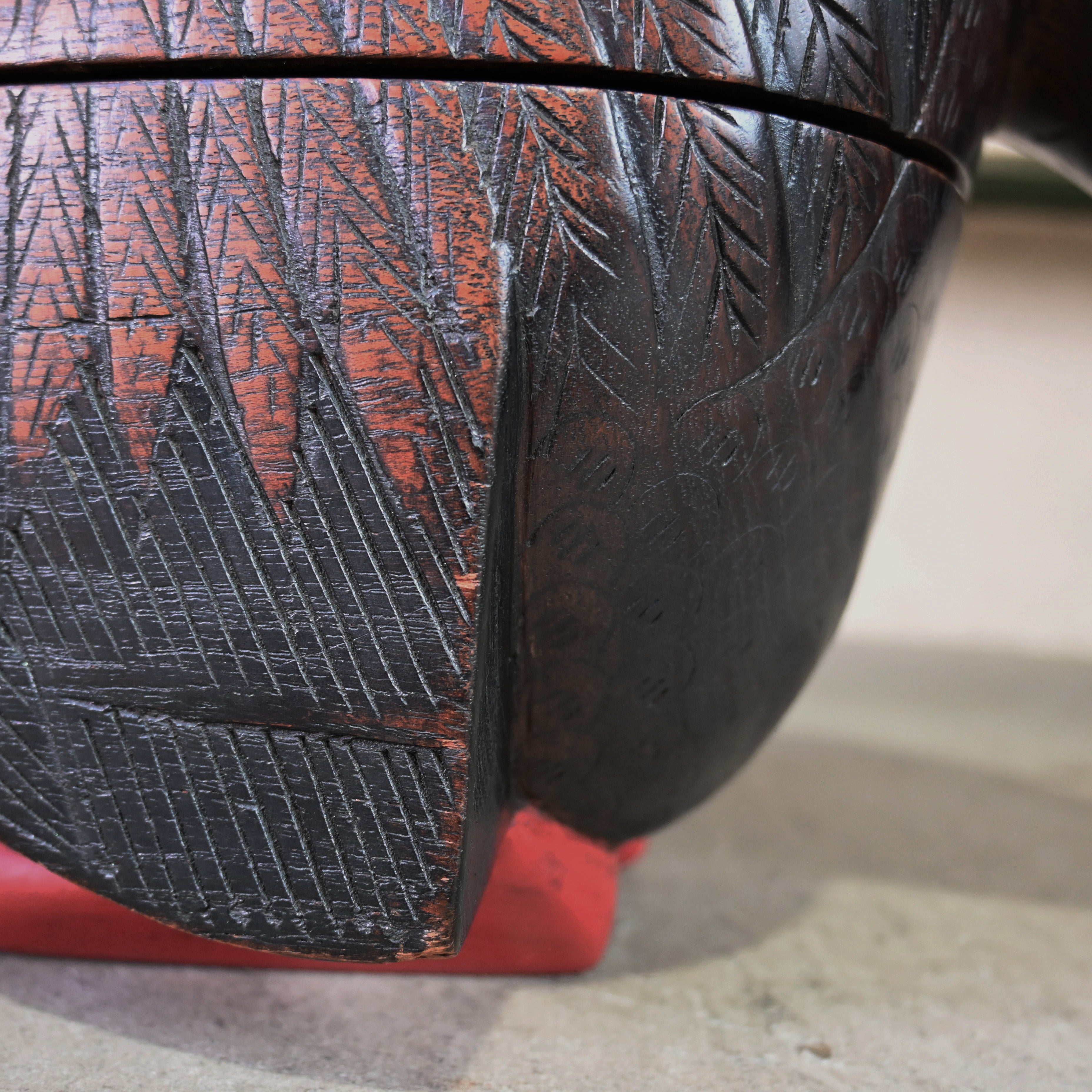 Thailand Wood carving Chicken Objet Asian / タイ製 彫刻 ニワトリ 小物入れ オブジェ