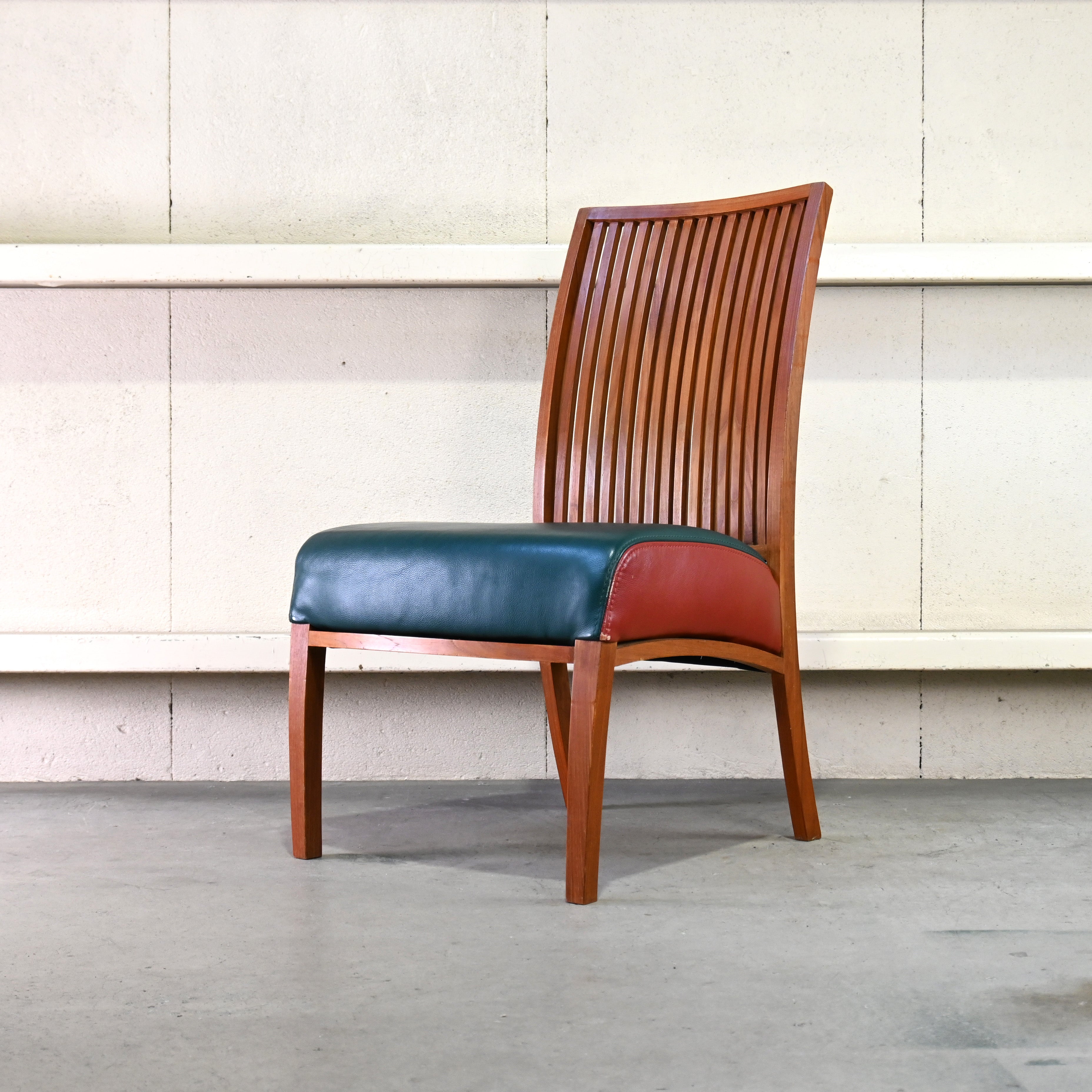 BC Kobo Teakwood × Leather Lounge chair Japanese modern Scandinavian design [A] Brick red [B] Green / BC工房 チーク材 × リアルレザー ラウンジチェア ジャパニーズモダン 北欧デザイン [A] ブリックレッド [B] グリーン