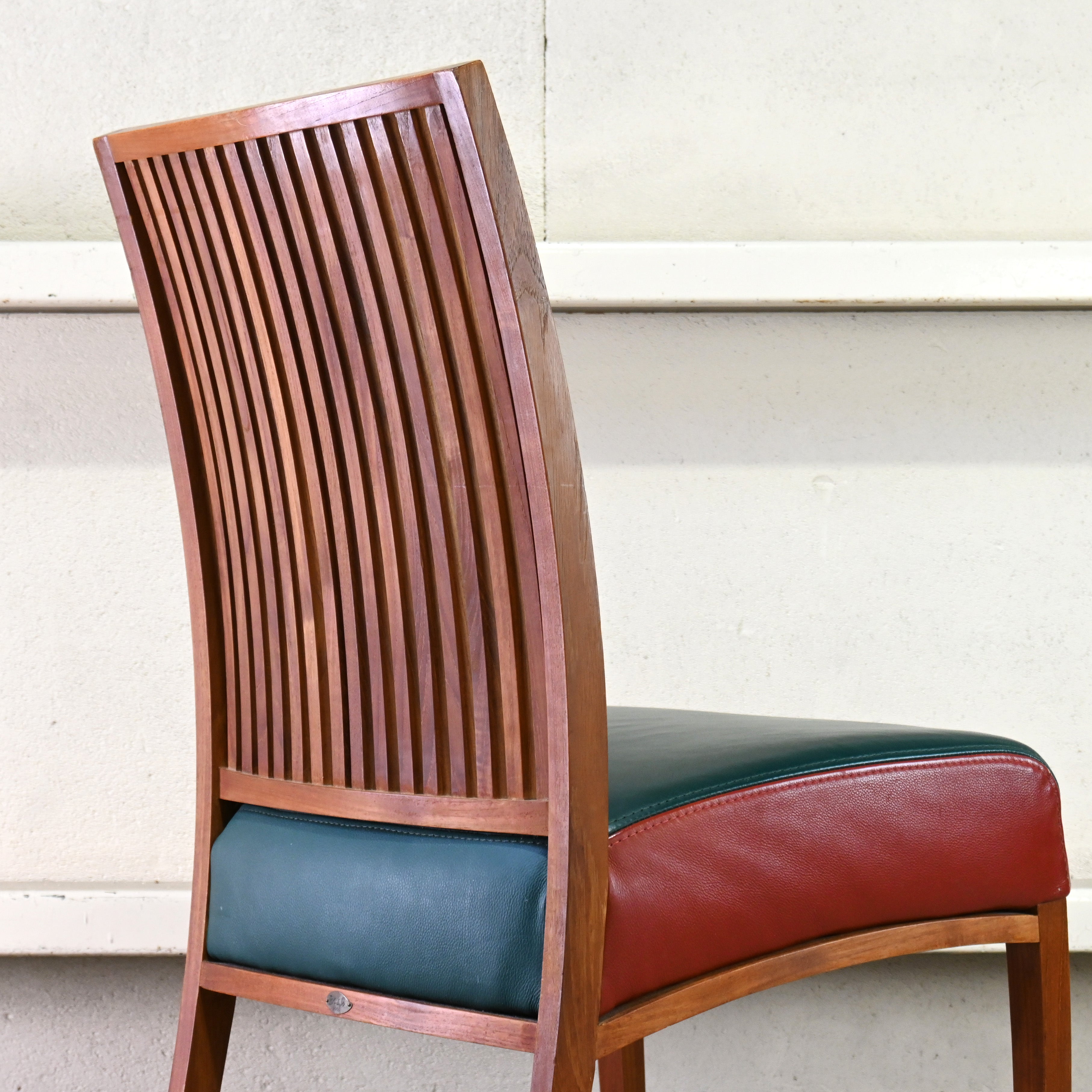 BC Kobo Teakwood × Leather Lounge chair Japanese modern Scandinavian design [A] Brick red [B] Green / BC工房 チーク材 × リアルレザー ラウンジチェア ジャパニーズモダン 北欧デザイン [A] ブリックレッド [B] グリーン