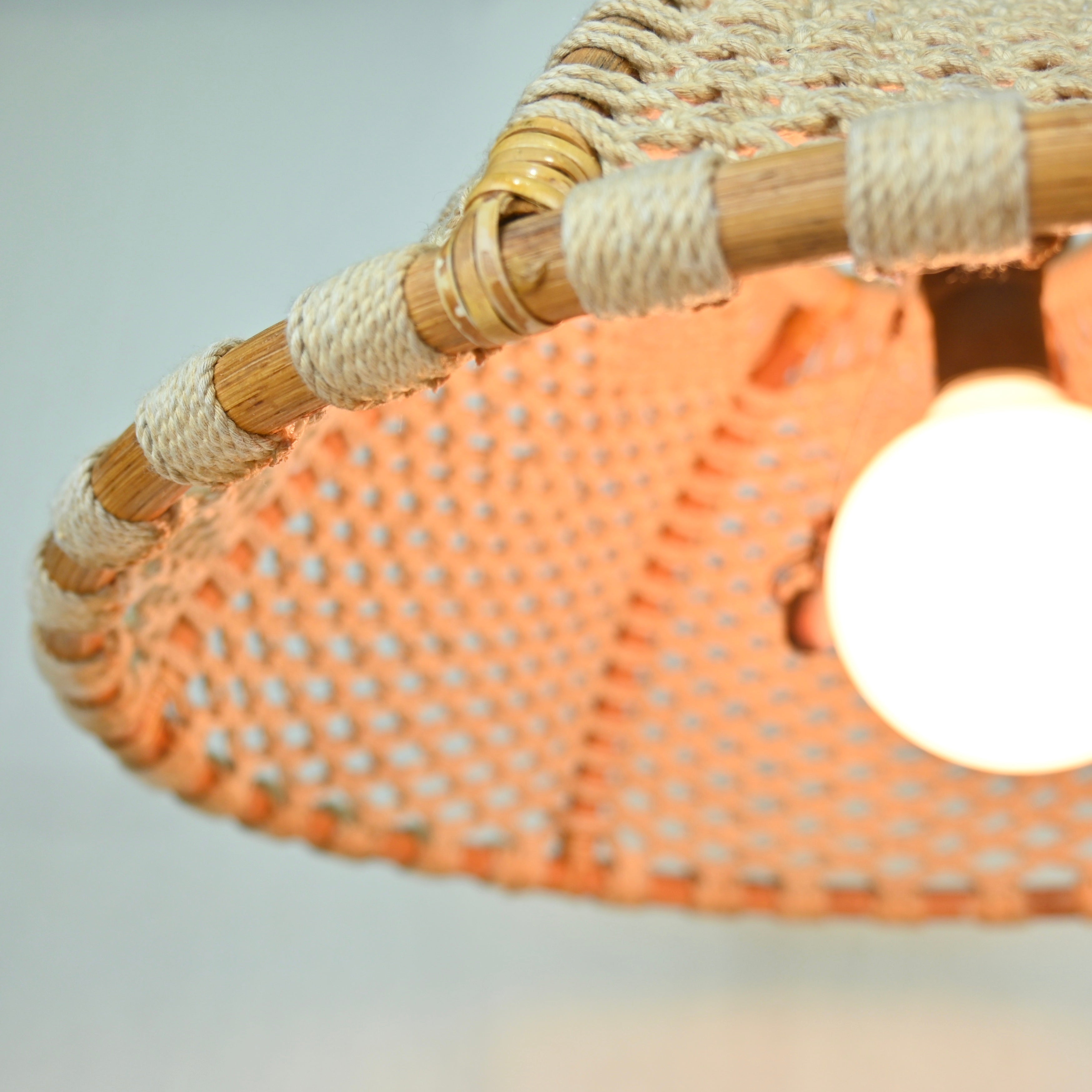 YAMAGIWA Pendant light Bamboo × String Japan vintage Fork art / ヤマギワ ペンダントライト 竹 × ロープ編み ジャパンヴィンテージ フォークアート