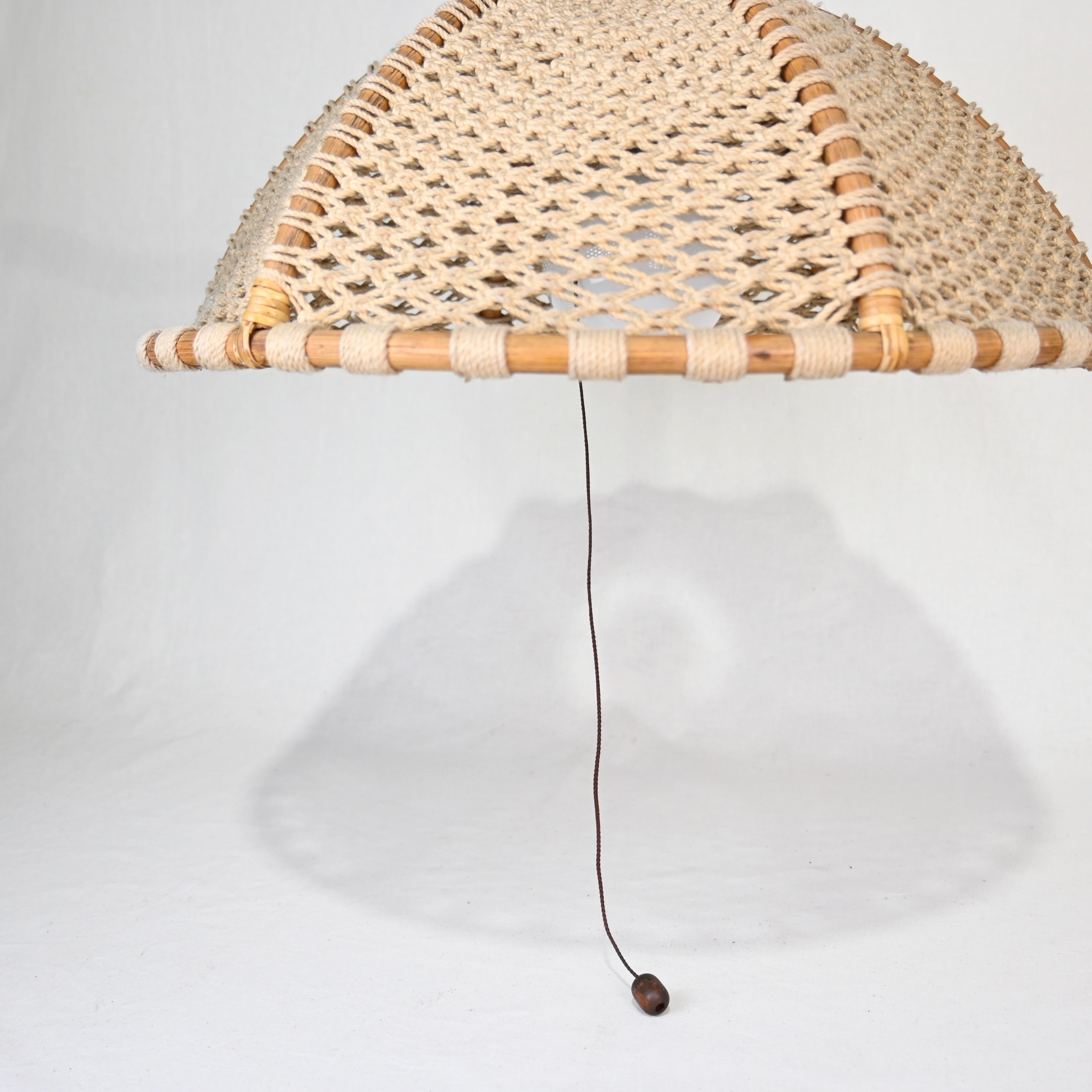 YAMAGIWA Pendant light Bamboo × String Japan vintage Fork art / ヤマギワ ペンダントライト 竹 × ロープ編み ジャパンヴィンテージ フォークアート