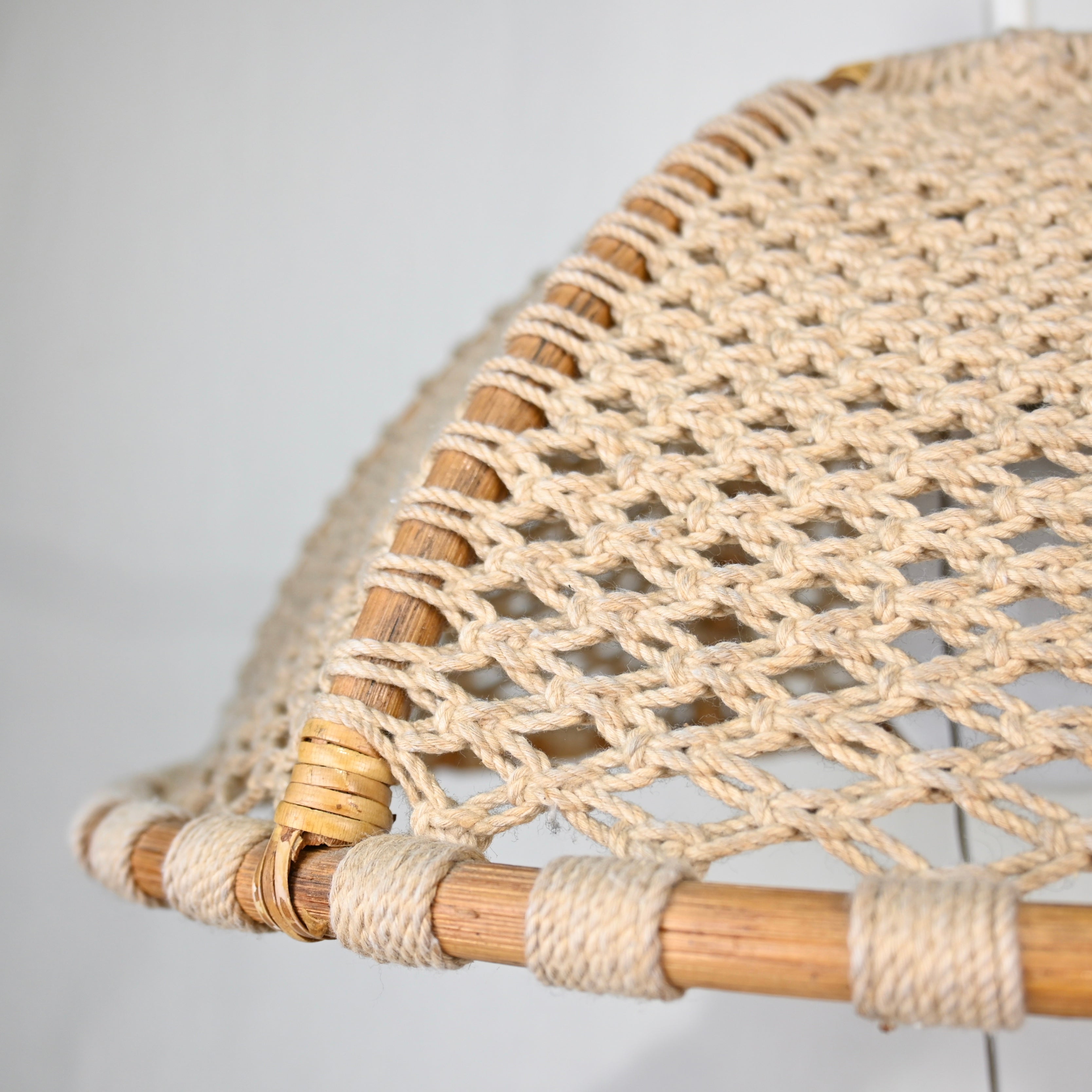 YAMAGIWA Pendant light Bamboo × String Japan vintage Fork art / ヤマギワ ペンダントライト 竹 × ロープ編み ジャパンヴィンテージ フォークアート