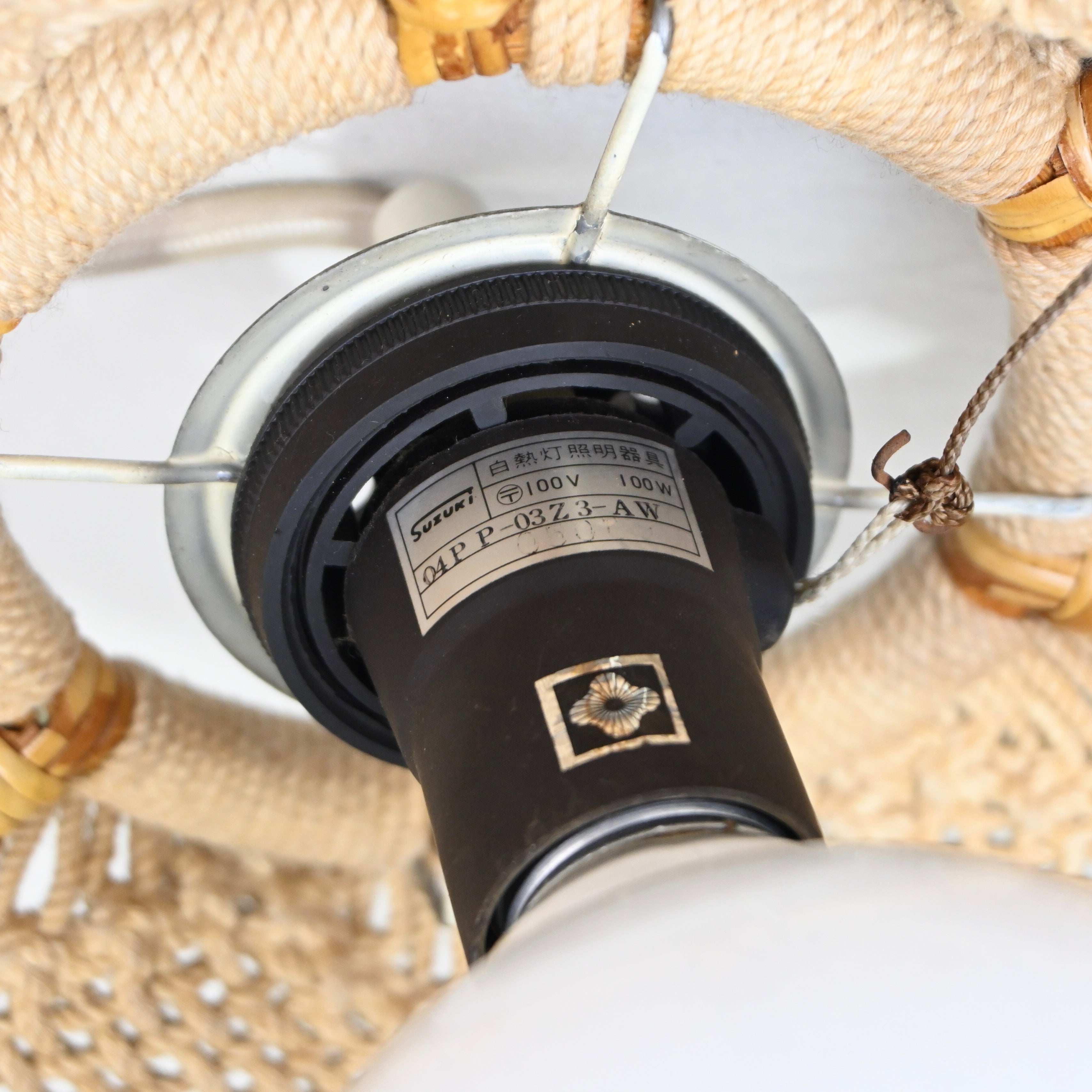 YAMAGIWA Pendant light Bamboo × String Japan vintage Fork art / ヤマギワ ペンダントライト 竹 × ロープ編み ジャパンヴィンテージ フォークアート