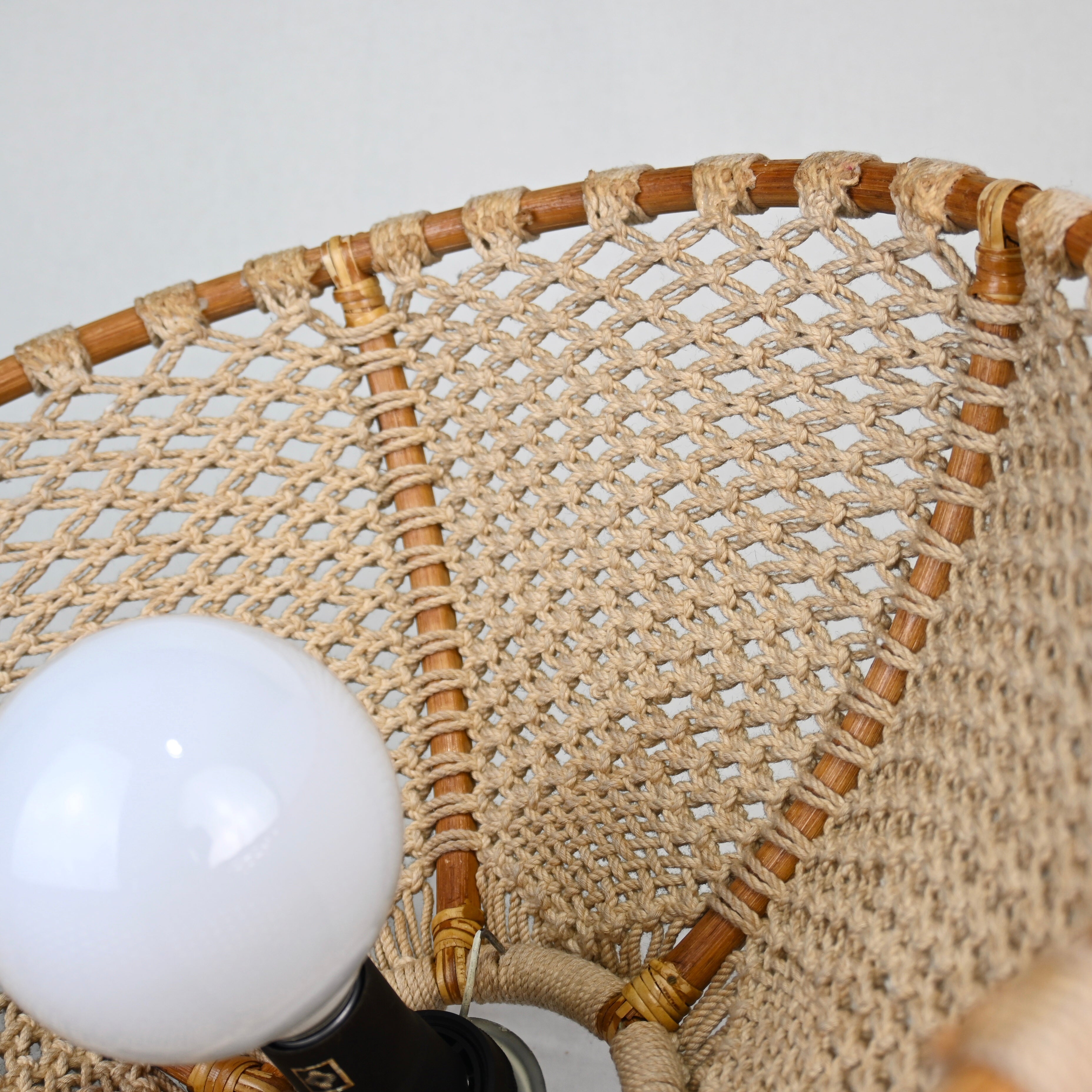 YAMAGIWA Pendant light Bamboo × String Japan vintage Fork art / ヤマギワ ペンダントライト 竹 × ロープ編み ジャパンヴィンテージ フォークアート