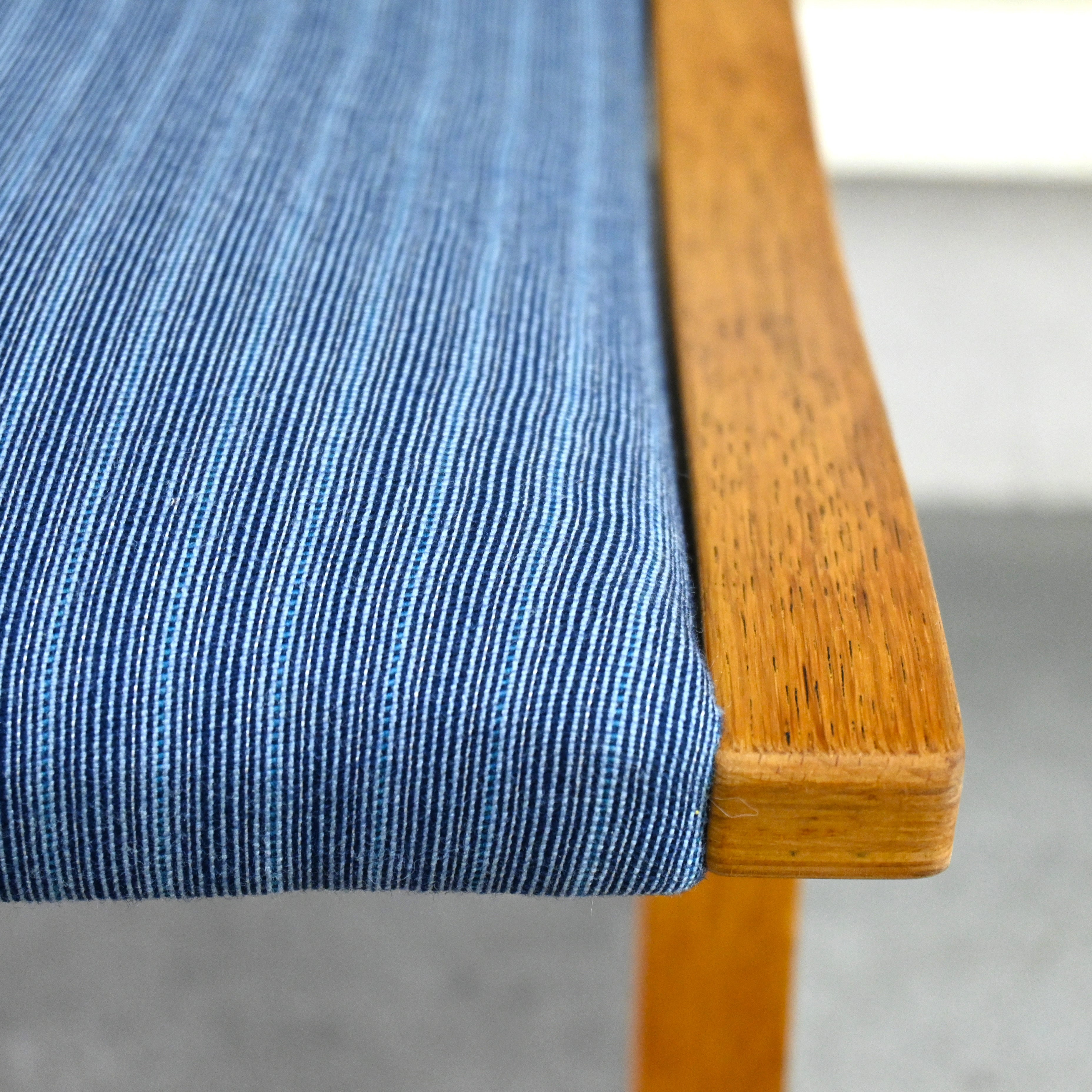 Tendo mokko Mitsumasa Sugasawa Heron Vintage Ottoman Oakwood × Fabric Remake Japanese modern style / 天童木工 菅澤光政 ヘロン ヴィンテージ オットマン オーク材 × ファブリック リメイク ジャパニーズモダンスタイル