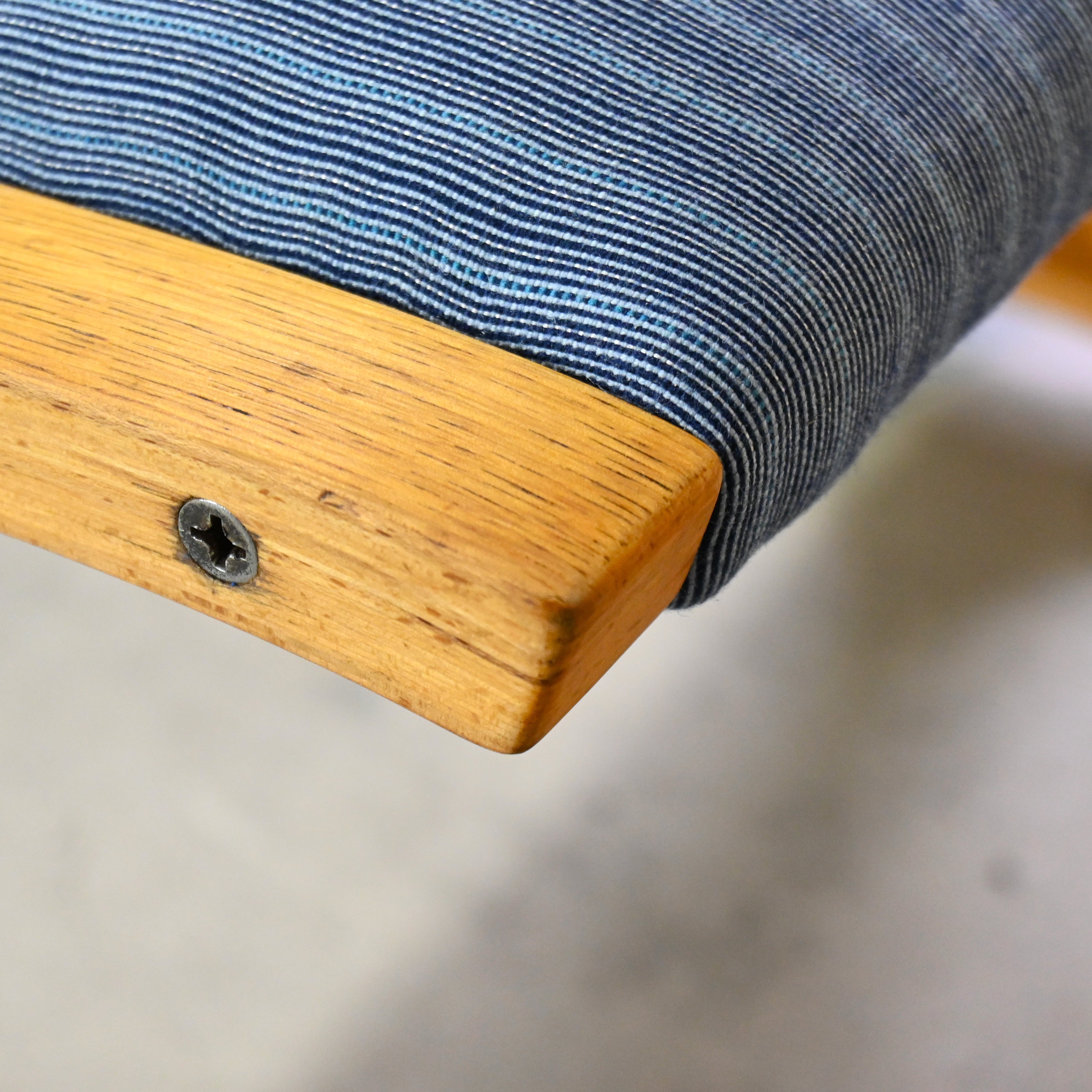 Tendo mokko Mitsumasa Sugasawa Heron Vintage Ottoman Oakwood × Fabric Remake Japanese modern style / 天童木工 菅澤光政 ヘロン ヴィンテージ オットマン オーク材 × ファブリック リメイク ジャパニーズモダンスタイル