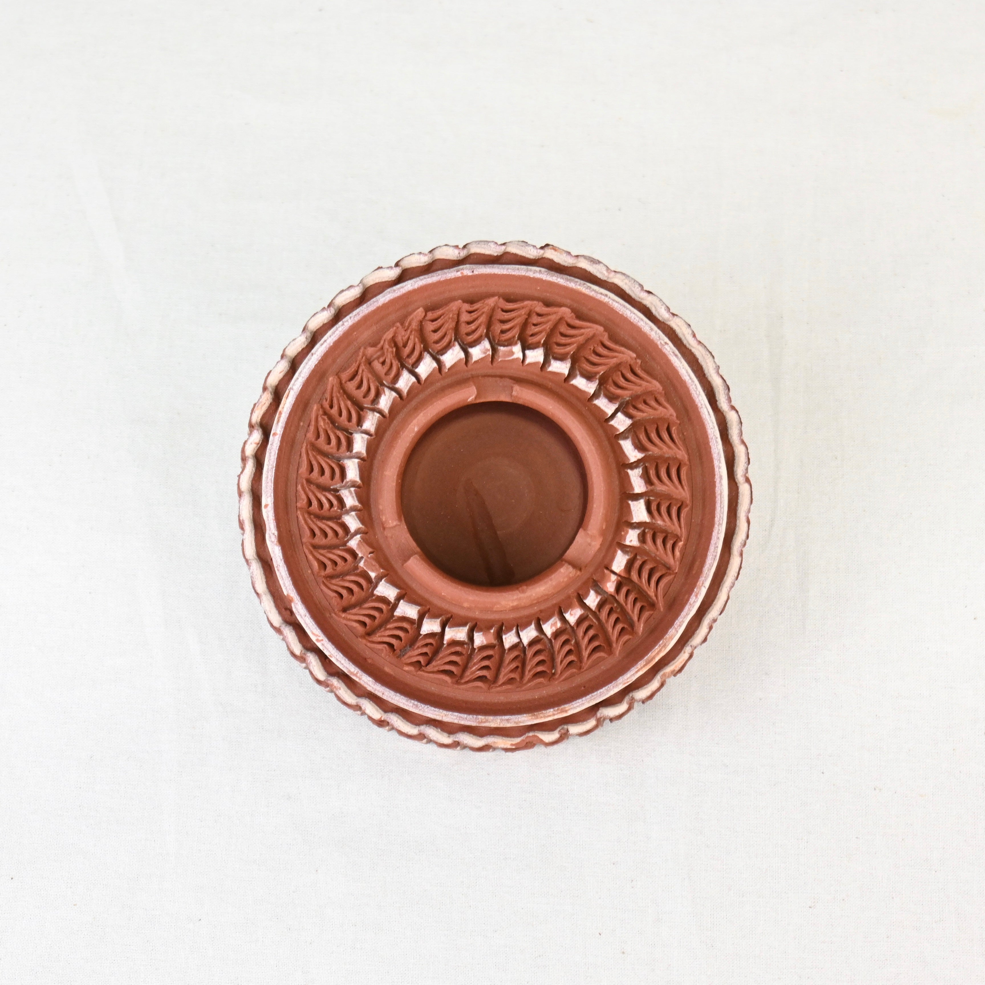 Terracotta Ash tray Relief Clay work Hand craft / テラコッタ アッシュトレイ レリーフ 灰皿 粘土細工 ハンドメイド