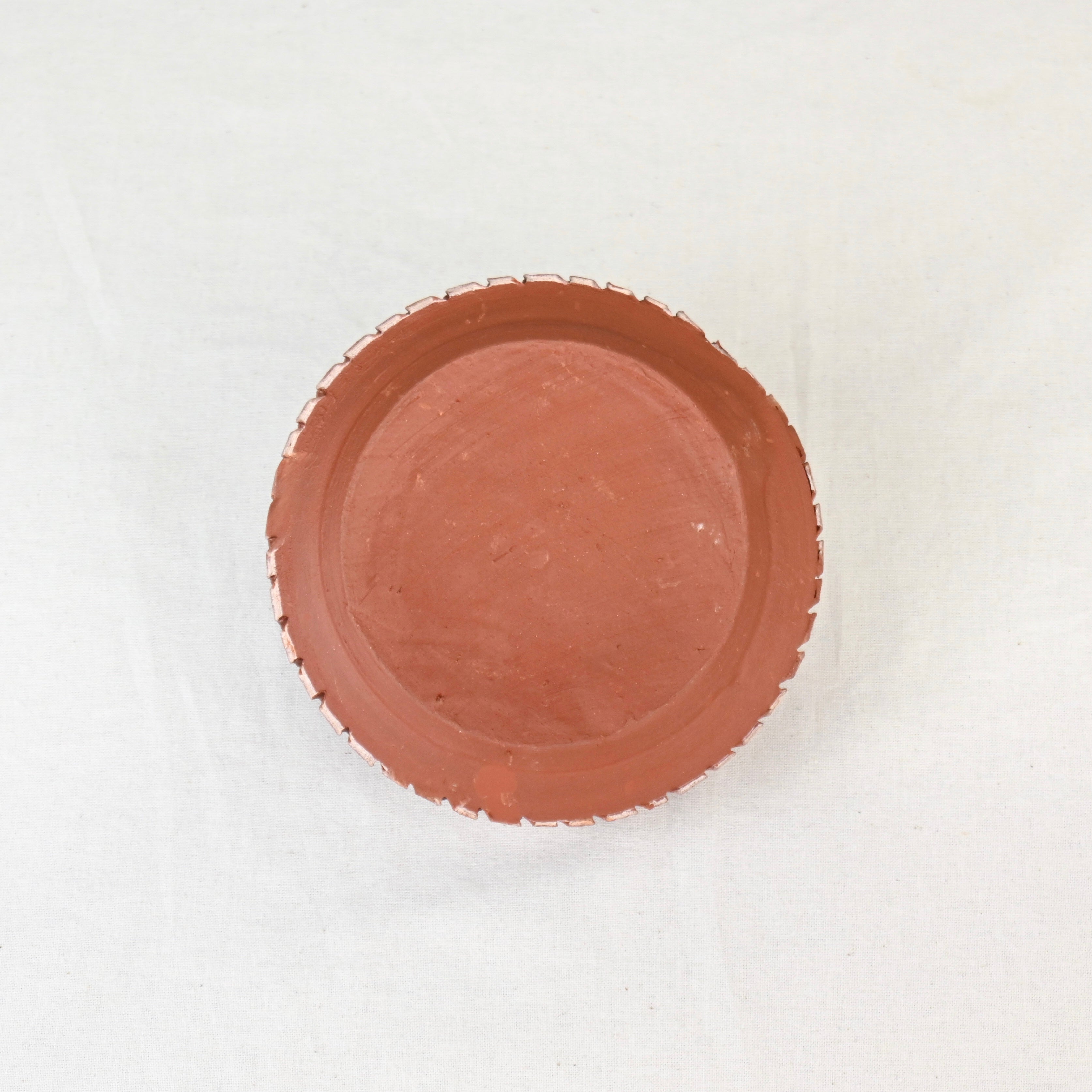 Terracotta Ash tray Relief Clay work Hand craft / テラコッタ アッシュトレイ レリーフ 灰皿 粘土細工 ハンドメイド