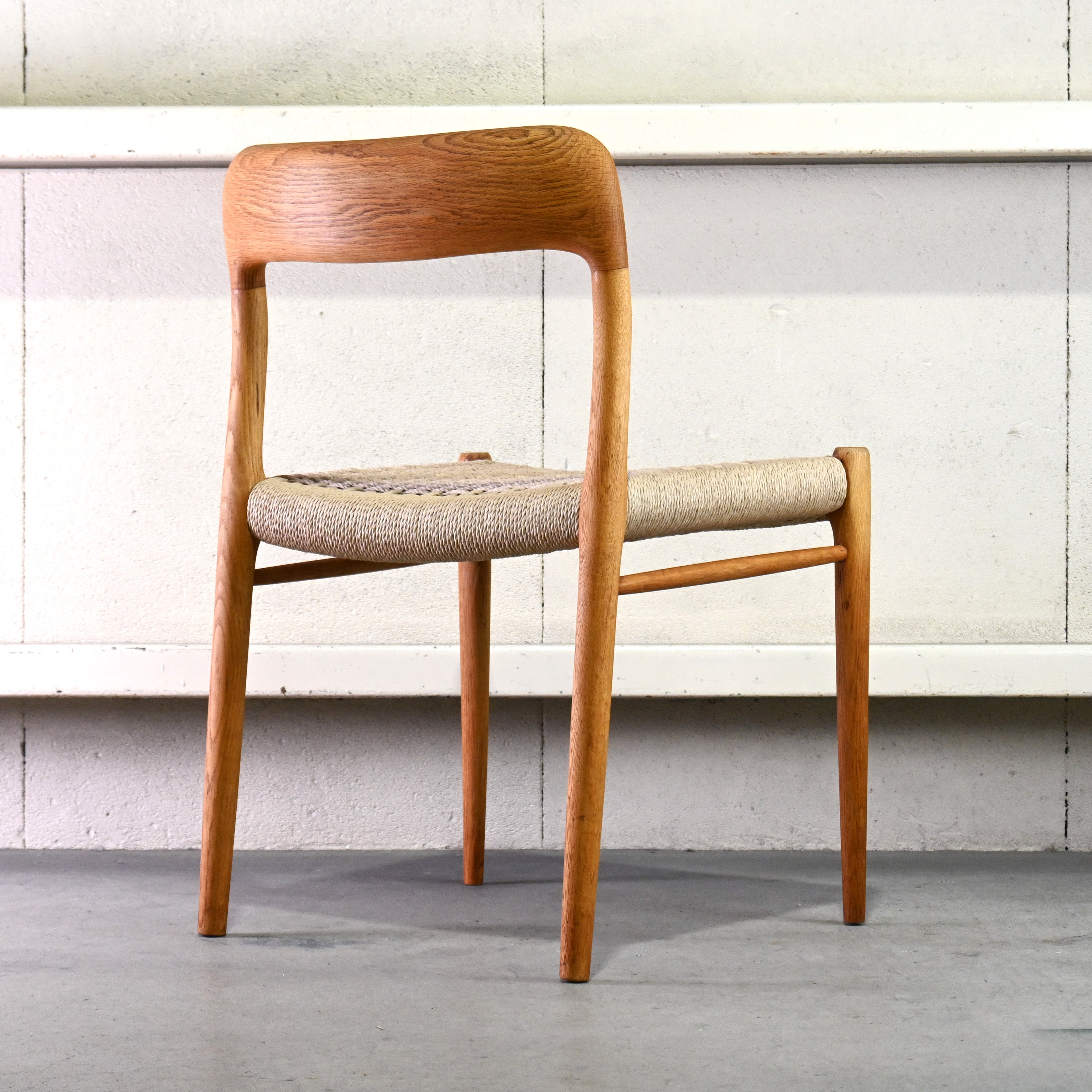 Niels O. Møller J.L. Møllers Møbelfabrik Model No.75 Chair Oak × Paper code Remake Danish vintage Scandinavian design / ニールス・オット・モラー J.L.モラー 75チェア オーク材 × ペーパーコード リメイク デンマークヴィンテージ 北欧デザイン