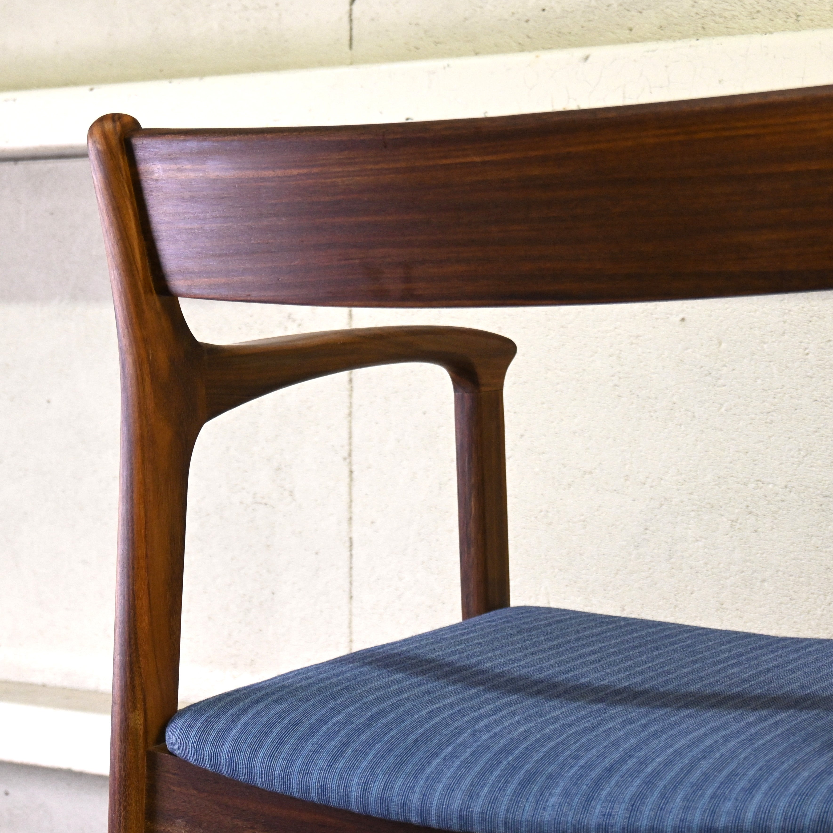 Sampei Design Teakwood Dining chair Remake UK fabric 1960~1970's Japanese modern Scandinavian design / 三平興業研究所 チーク材 ダイニングチェア リメイク 英国生地 1960~1970's ジャパニーズモダン 北欧デザイン