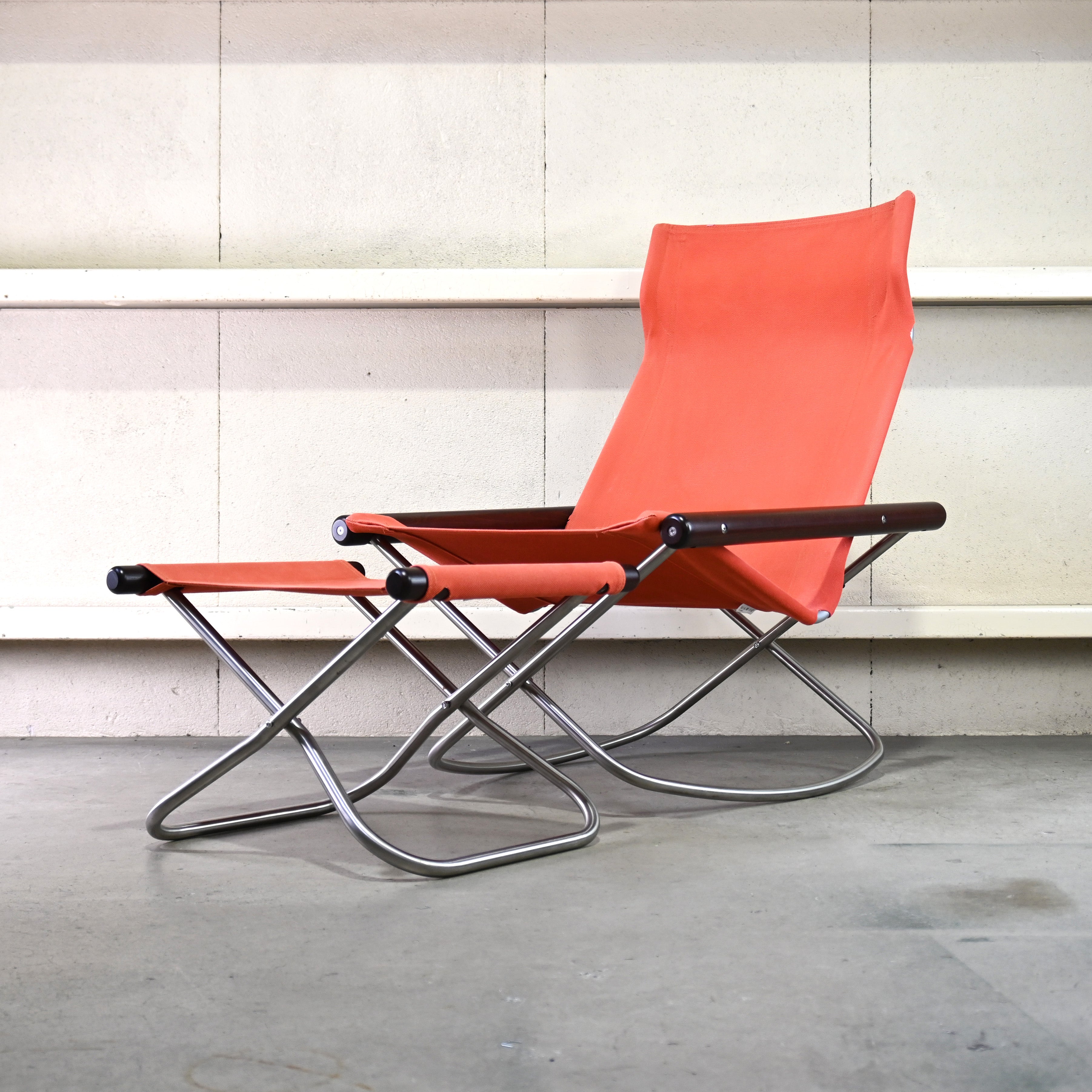 Nychair X Rocking chair & Ottoman set Dark brown × Blick Takeshi Nii FUJIEI Japanese modern design / ニーチェア X ロッキングチェア ＆ オットマン セット ダークブラウン × レンガ 新居猛 藤栄 ジャパニーズモダンデザイン