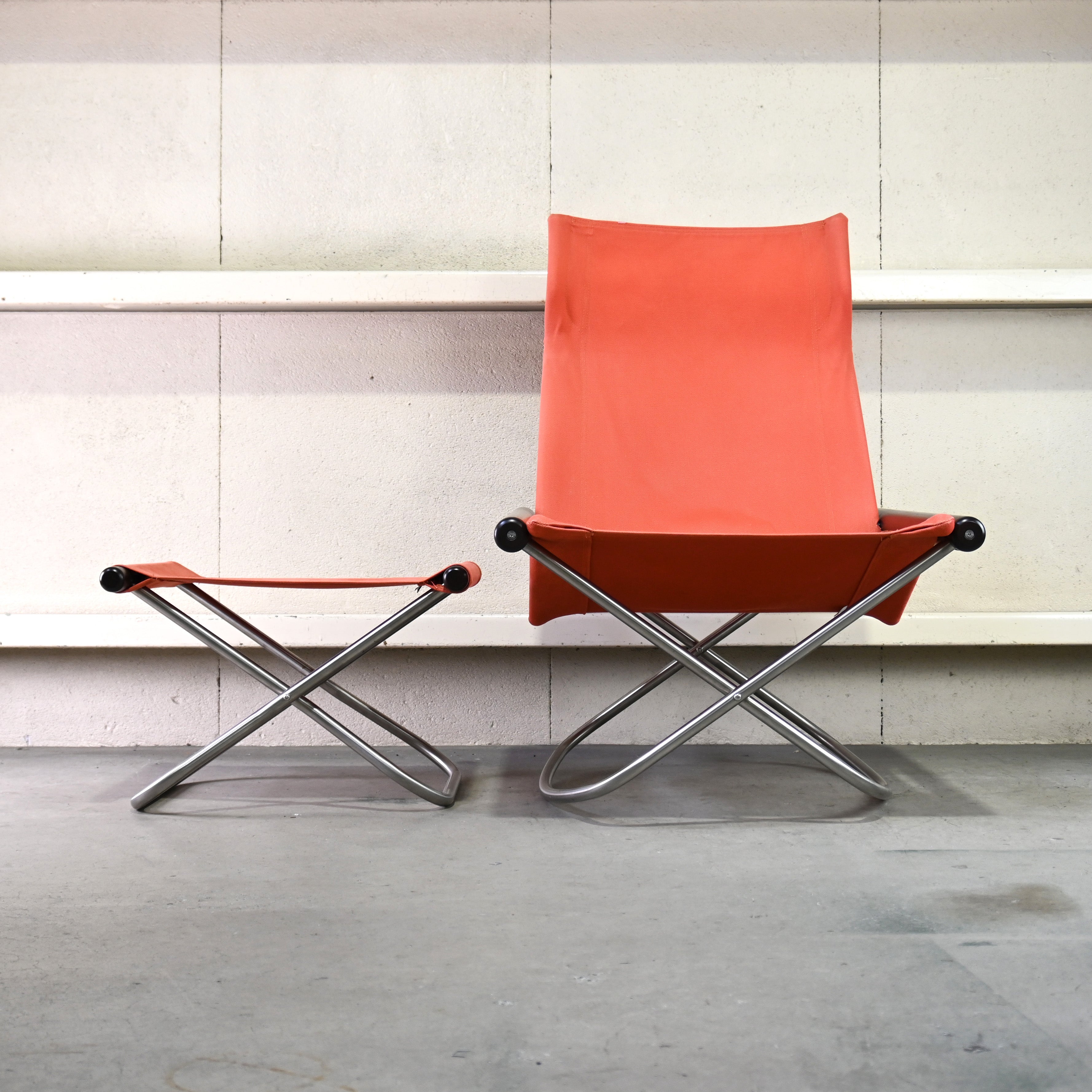 Nychair X Rocking chair & Ottoman set Dark brown × Blick Takeshi Nii FUJIEI Japanese modern design / ニーチェア X ロッキングチェア ＆ オットマン セット ダークブラウン × レンガ 新居猛 藤栄 ジャパニーズモダンデザイン