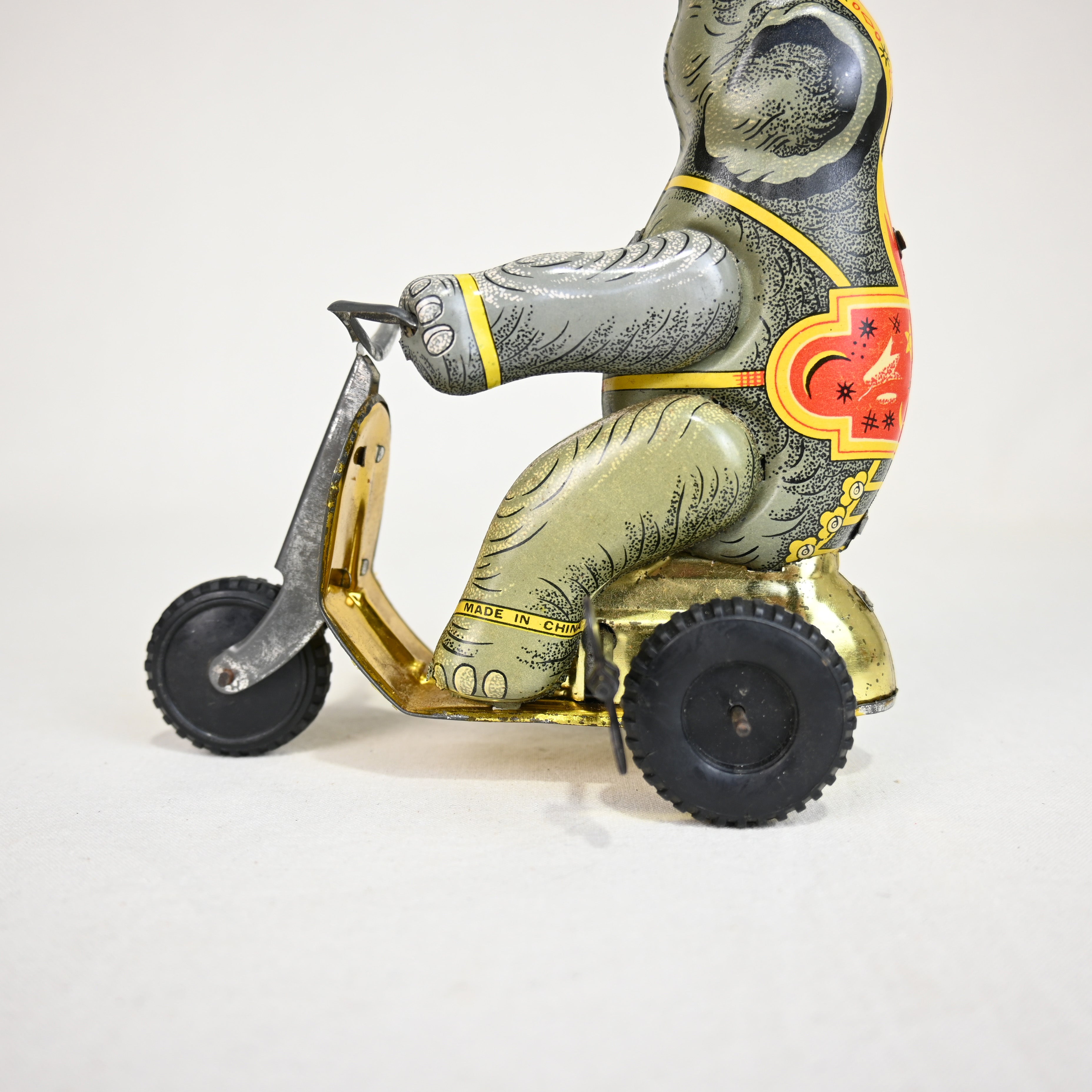 ELEPHANT ON BIKE Tin Chinese vintage toys / バイクに乗る象 ブリキ 中国 ヴィンテージ トイ