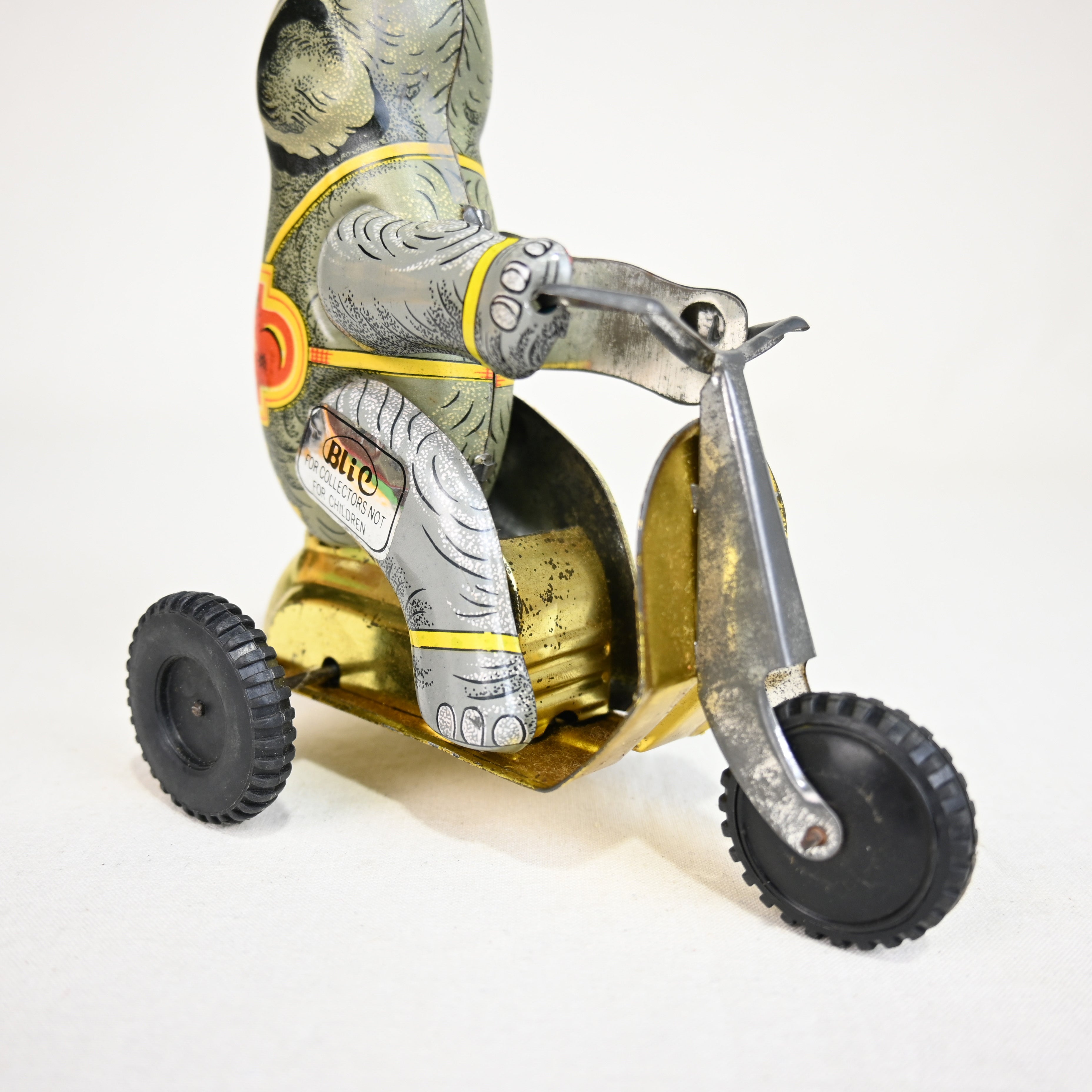 ELEPHANT ON BIKE Tin Chinese vintage toys / バイクに乗る象 ブリキ 中国 ヴィンテージ トイ