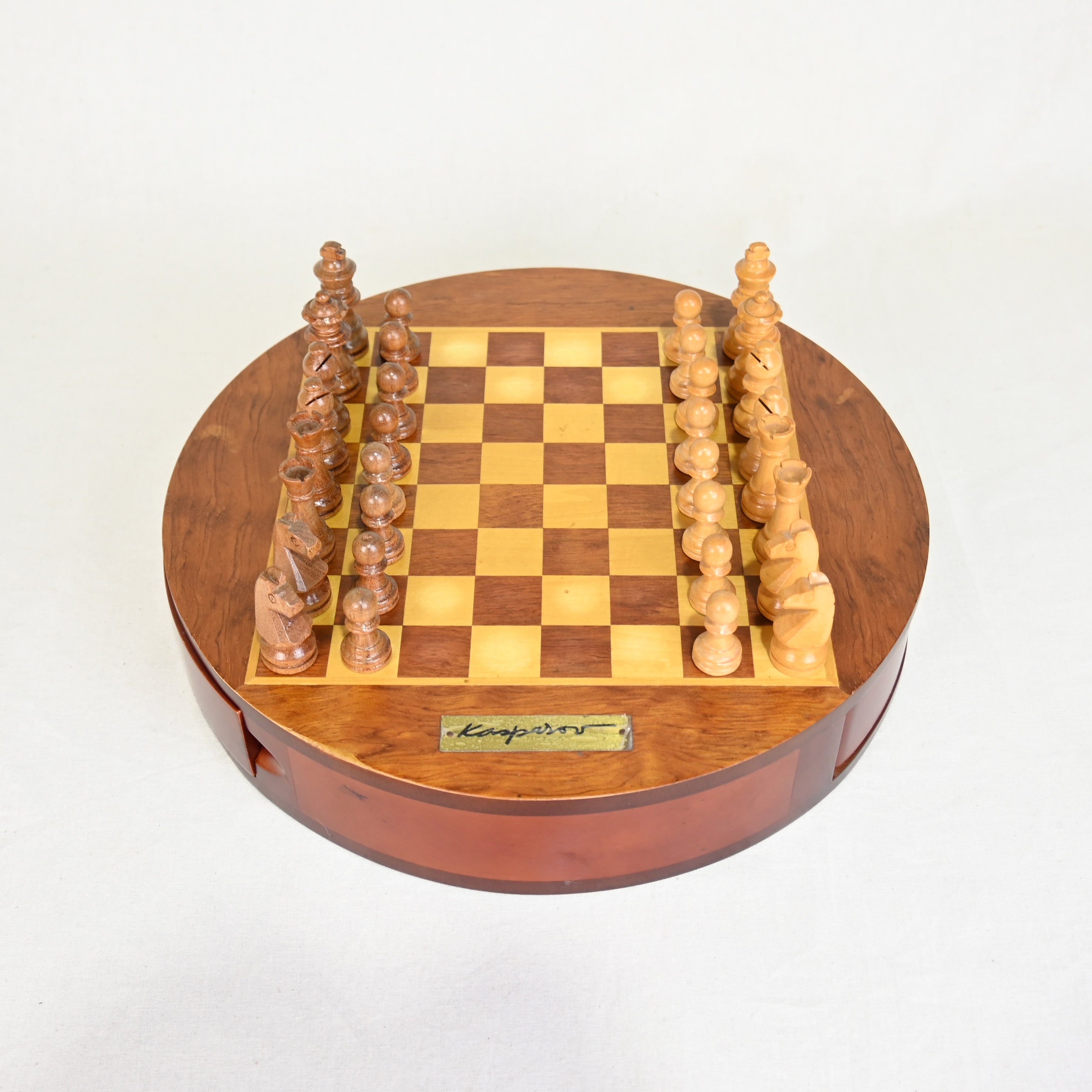 KASPAROV Circular Wood Chess set / ガルリ・カスパロフ 円形 木製 チェスボードセット