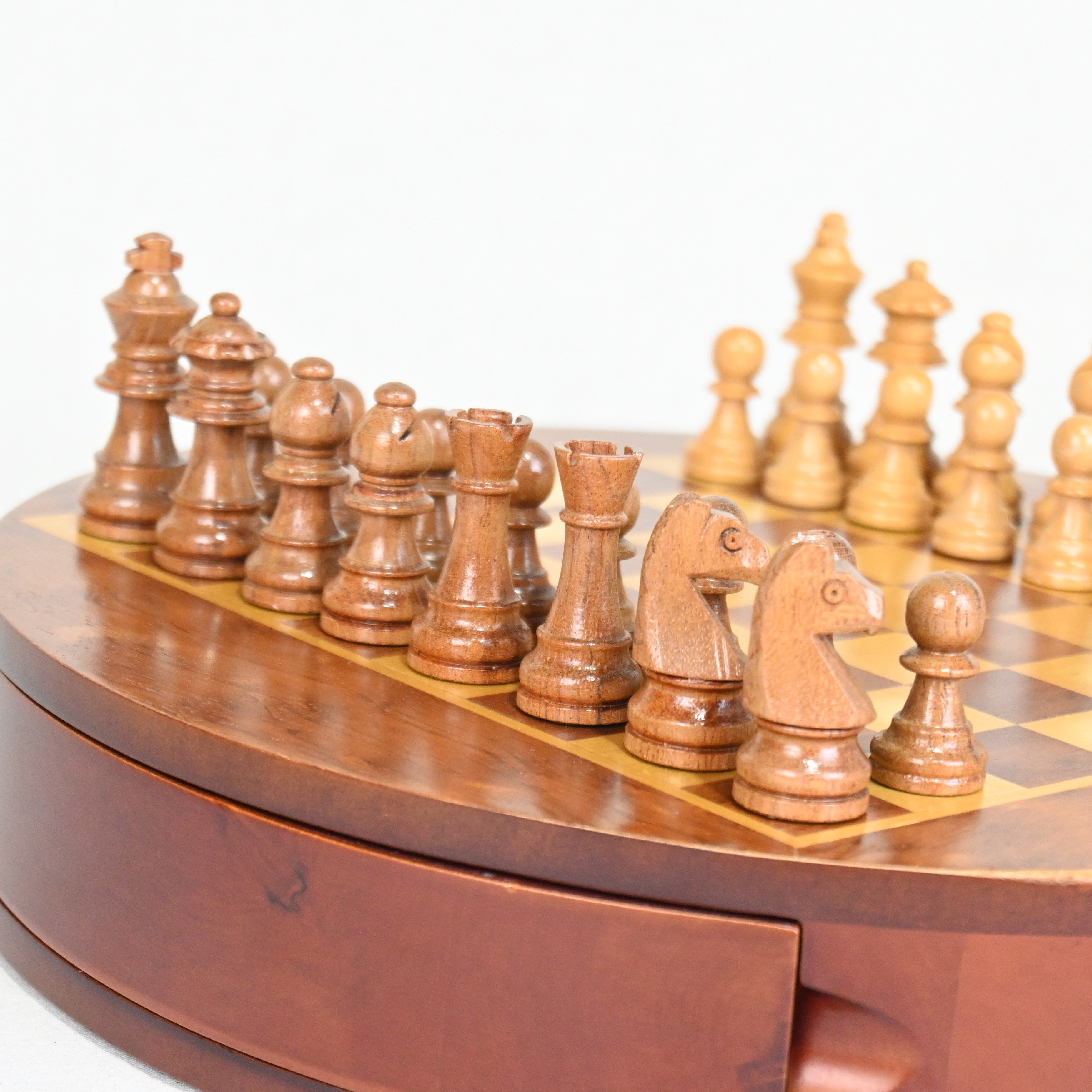 KASPAROV Circular Wood Chess set / ガルリ・カスパロフ 円形 木製 チェスボードセット