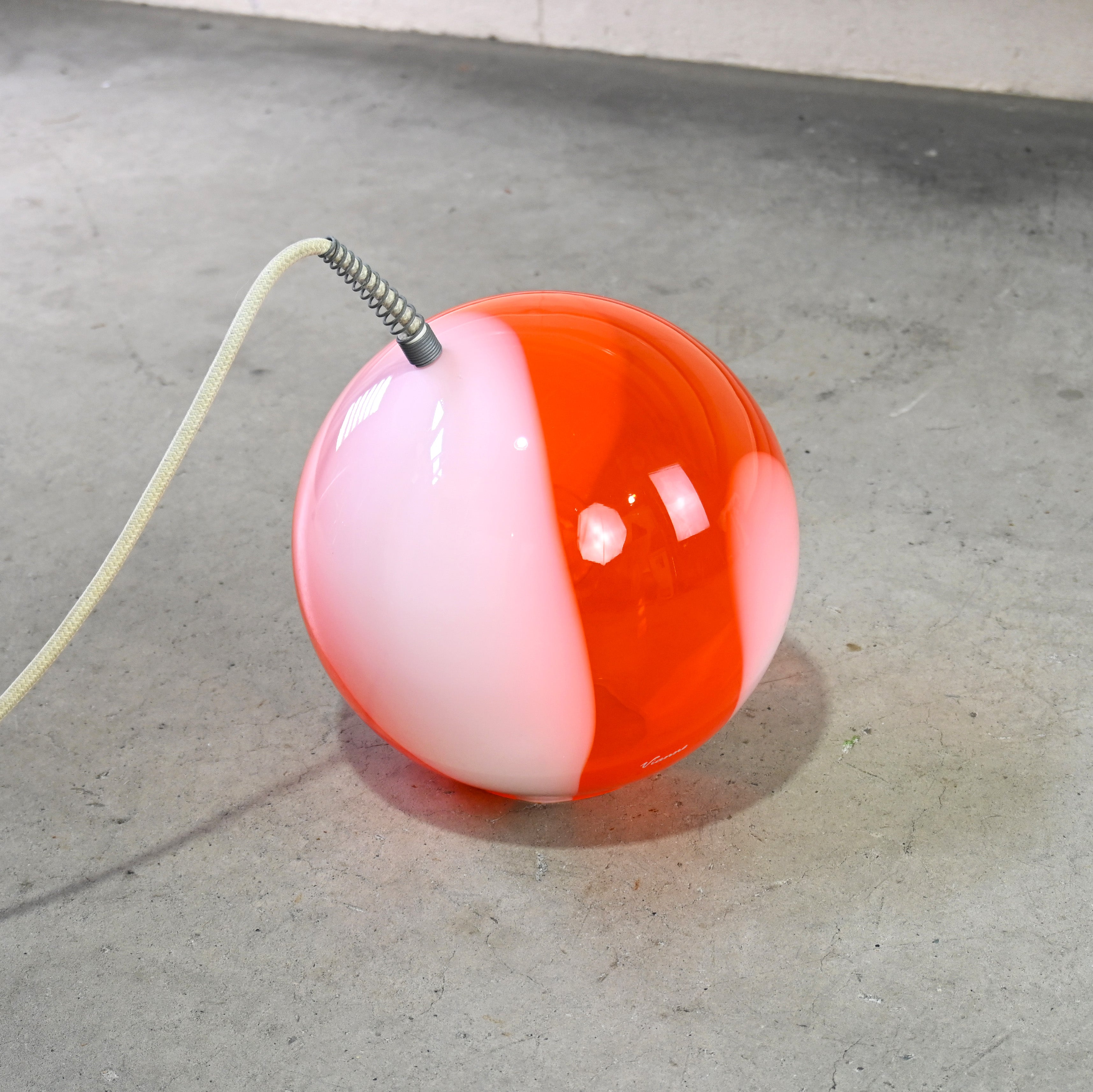 Vianne French vintage Marble glass Ball lamp Spaceage Midcentury style / ヴィアンヌ フランス ヴィンテージ マーブルガラス ボールランプ スペースエイジ ミッドセンチュリー