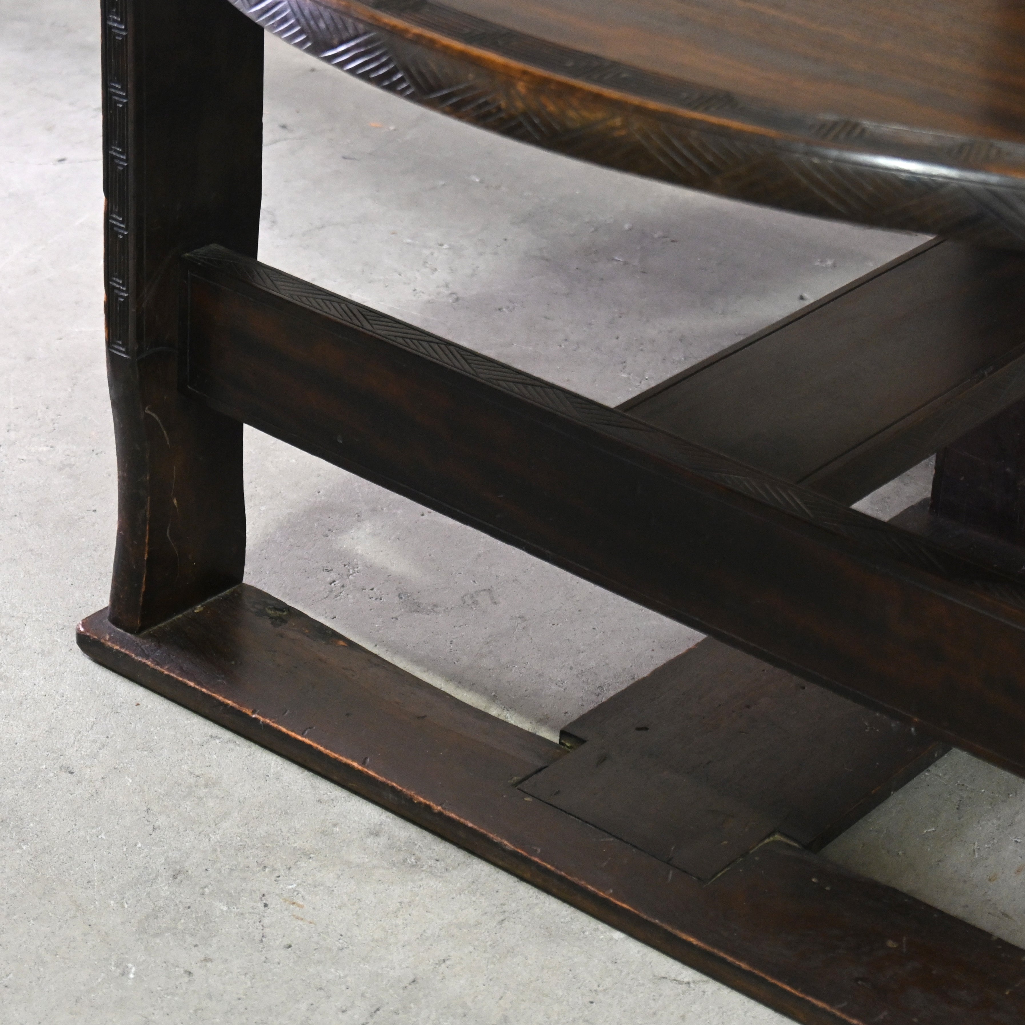 Japanese antique Karuizawa Carving Horseshoe Arm chair chinoiserie / 和製アンティーク 軽井沢彫 馬蹄型 アームチェア 大正浪漫 シノワズリ