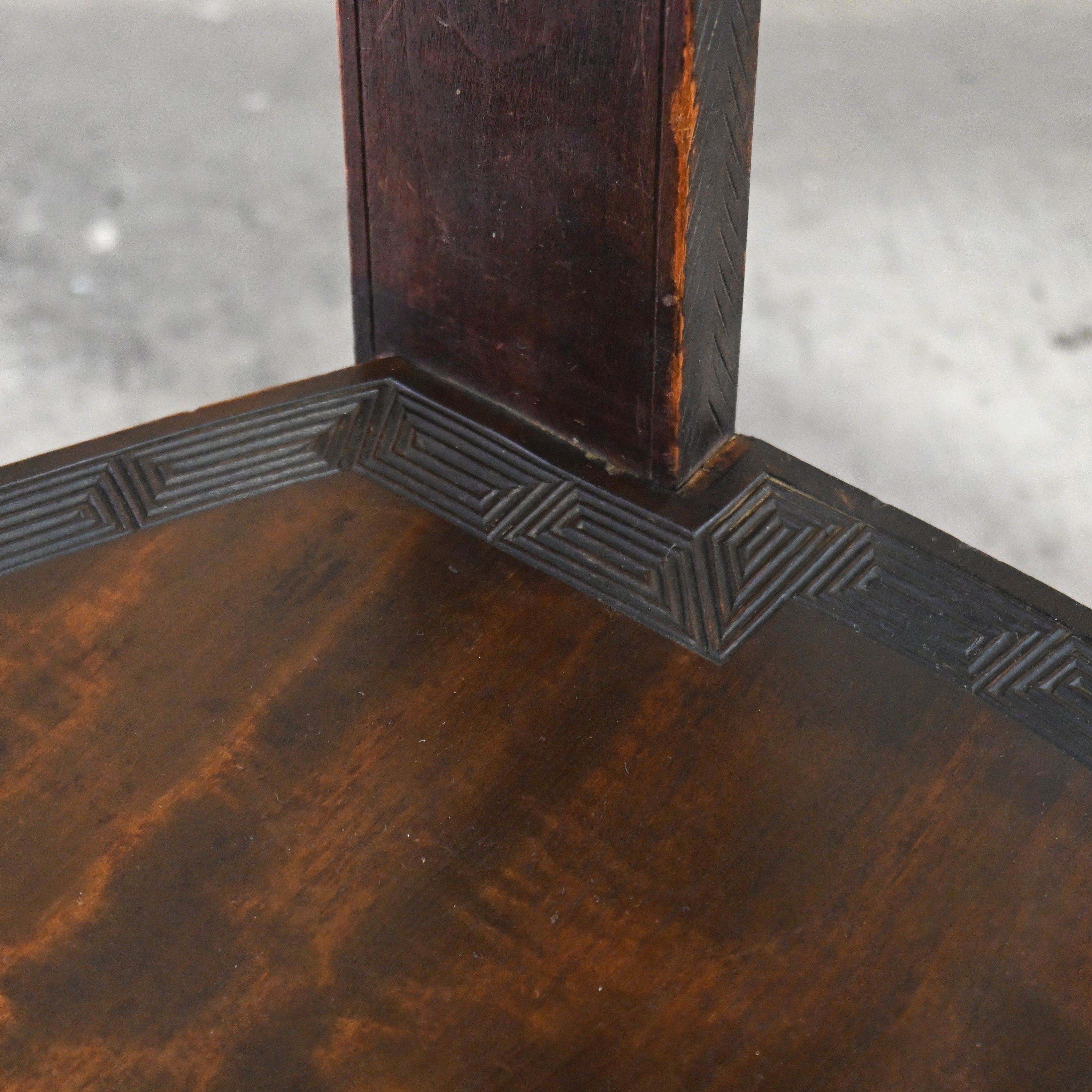 Japanese antique Karuizawa Carving Horseshoe Arm chair chinoiserie / 和製アンティーク 軽井沢彫 馬蹄型 アームチェア 大正浪漫 シノワズリ