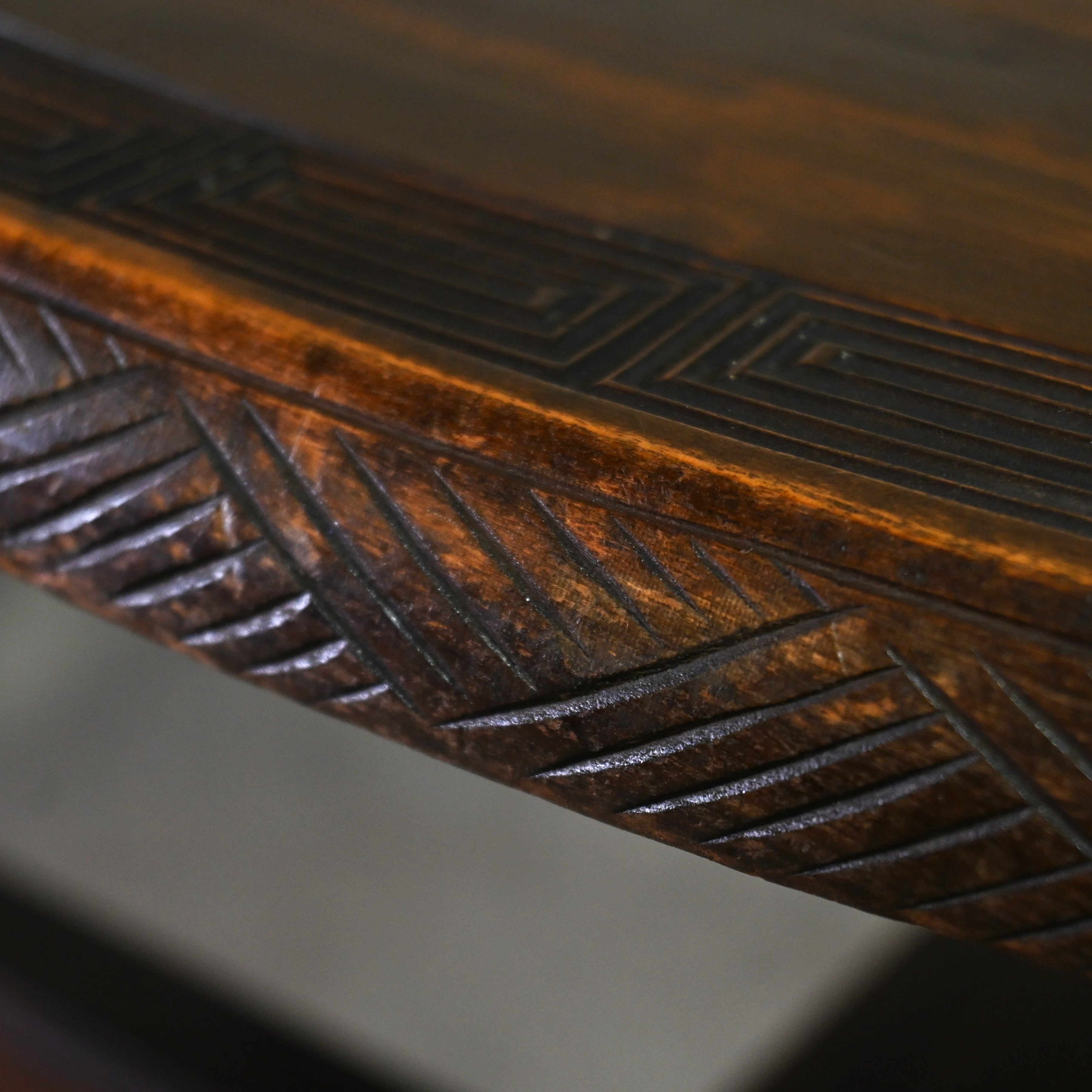 Japanese antique Karuizawa Carving Horseshoe Arm chair chinoiserie / 和製アンティーク 軽井沢彫 馬蹄型 アームチェア 大正浪漫 シノワズリ