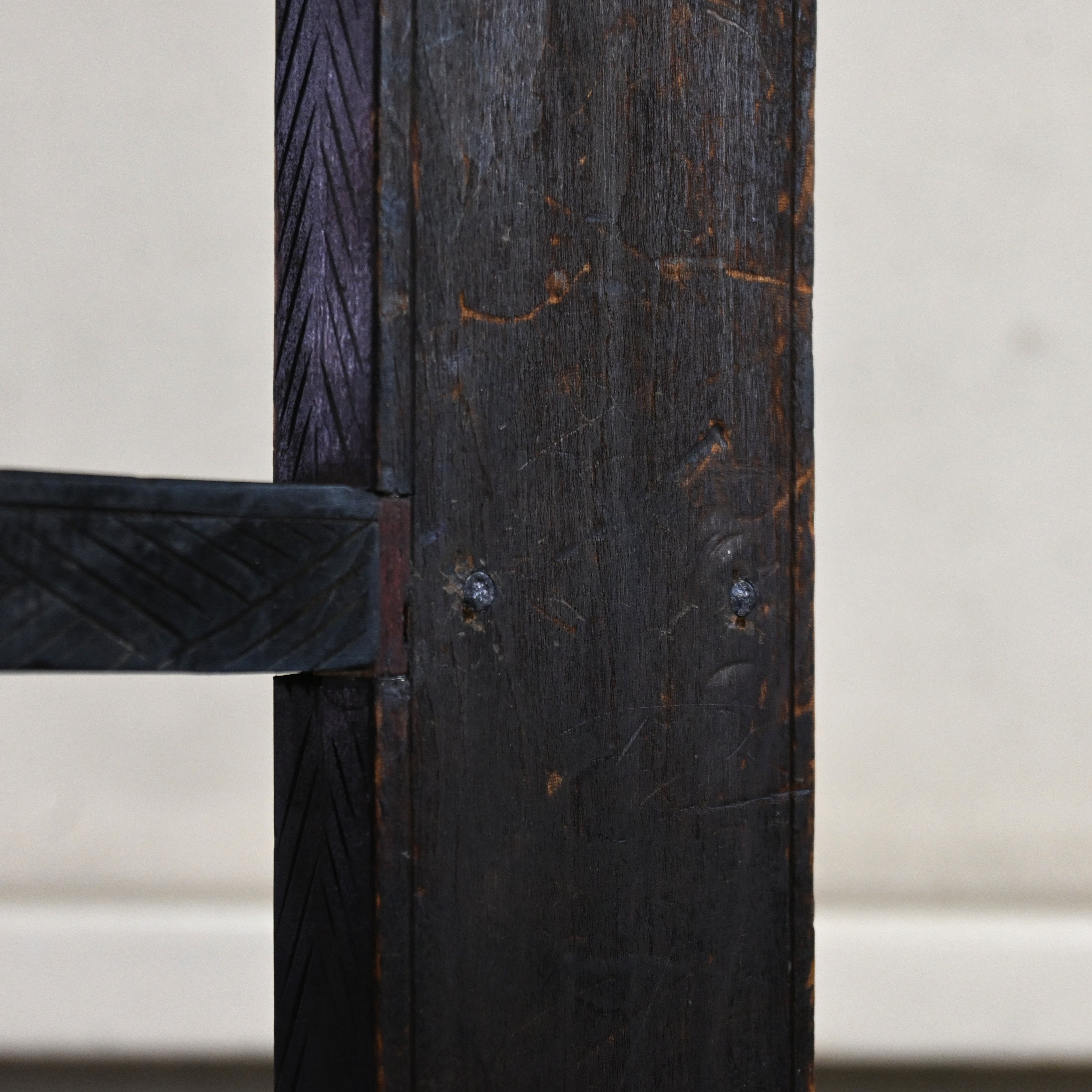 Japanese antique Karuizawa Carving Horseshoe Arm chair chinoiserie / 和製アンティーク 軽井沢彫 馬蹄型 アームチェア 大正浪漫 シノワズリ