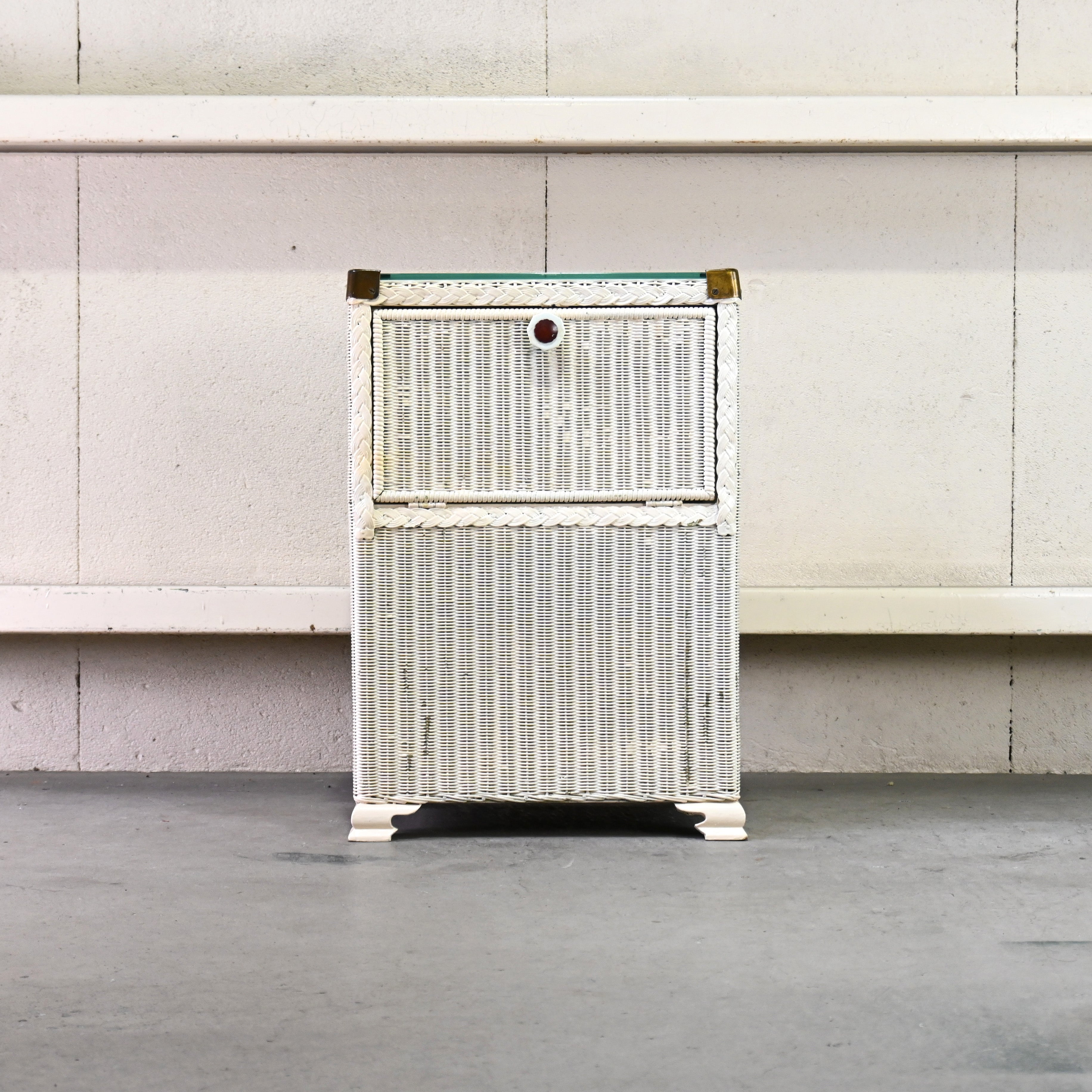 LLOYD LOOM Bed side cabinet Craft paper British antique Shabbychic / ロイドルーム ベッドサイドキャビネット クラフトペーパー イギリンアンティーク シャビーシック