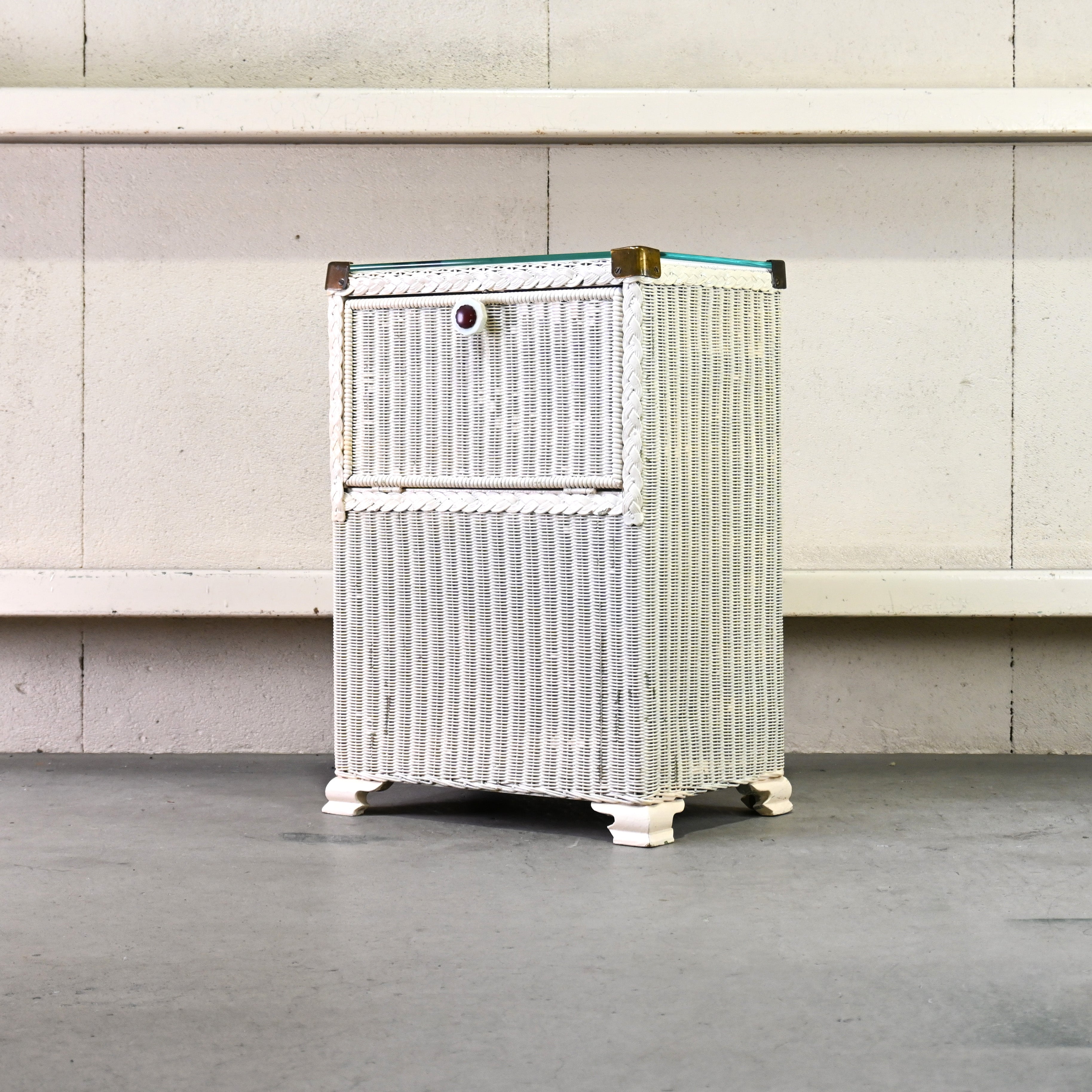 LLOYD LOOM Bed side cabinet Craft paper British antique Shabbychic / ロイドルーム ベッドサイドキャビネット クラフトペーパー イギリンアンティーク シャビーシック