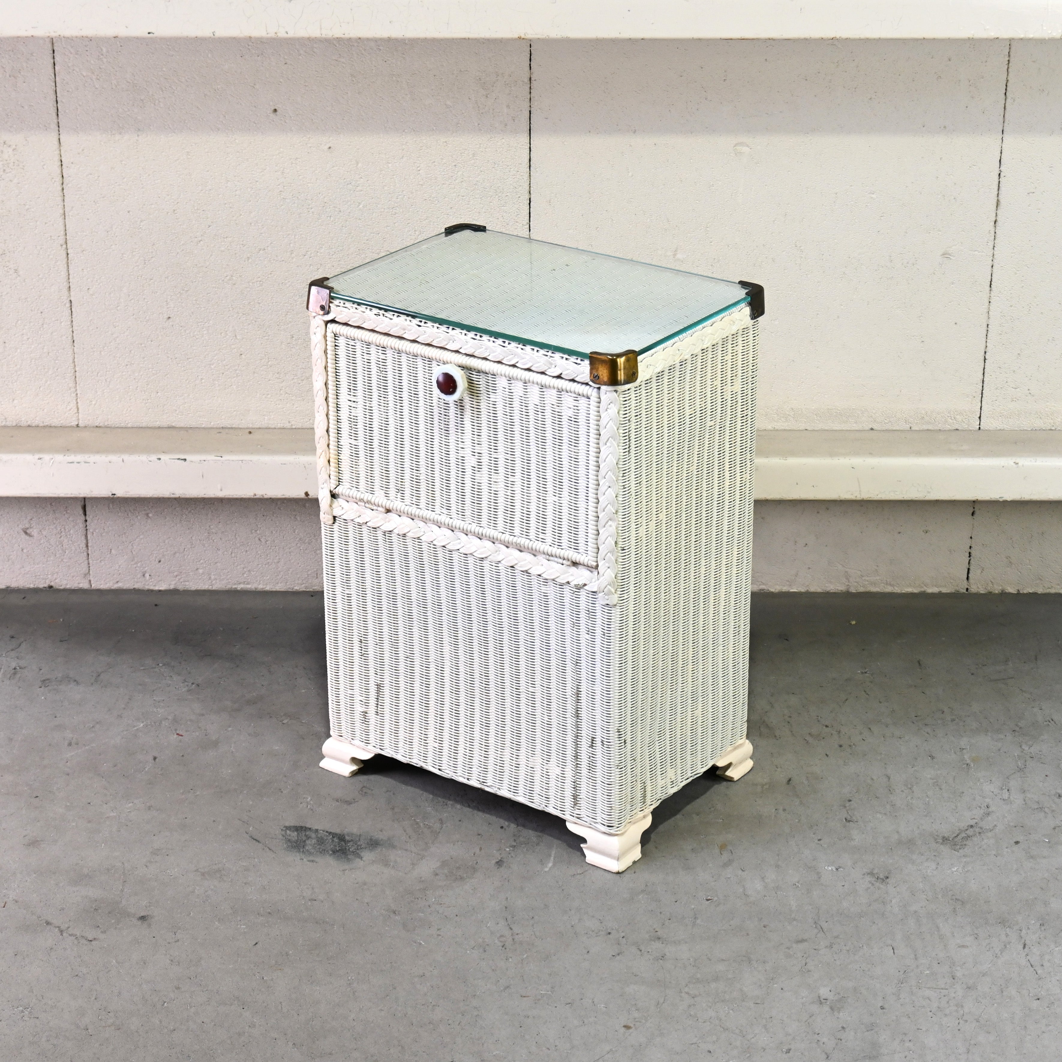 LLOYD LOOM Bed side cabinet Craft paper British antique Shabbychic / ロイドルーム ベッドサイドキャビネット クラフトペーパー イギリンアンティーク シャビーシック