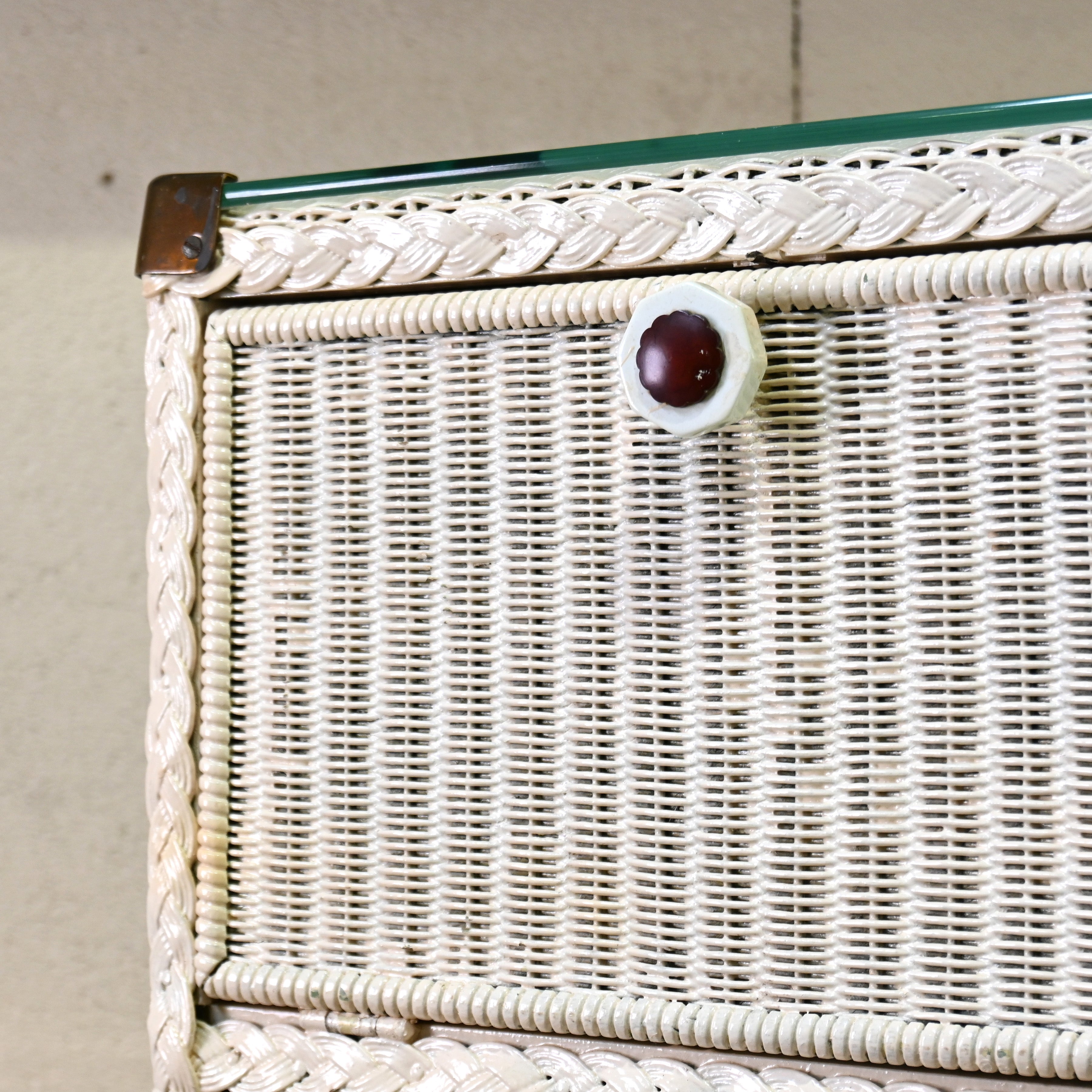 LLOYD LOOM Bed side cabinet Craft paper British antique Shabbychic / ロイドルーム ベッドサイドキャビネット クラフトペーパー イギリンアンティーク シャビーシック