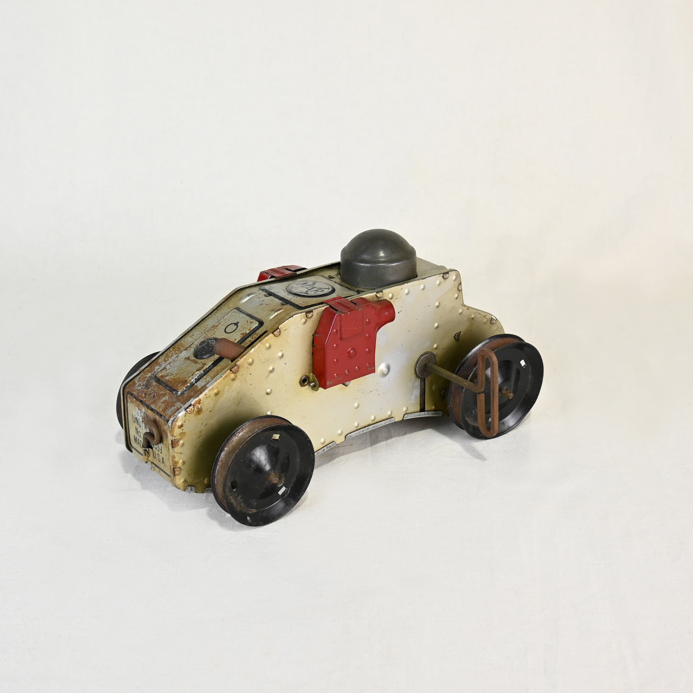 Marx Military Windup Tank Tin Toy 1930's U.S.A Junk / マルクス社 ブリキ戦車 1930年代 アメリカ ジャンク品