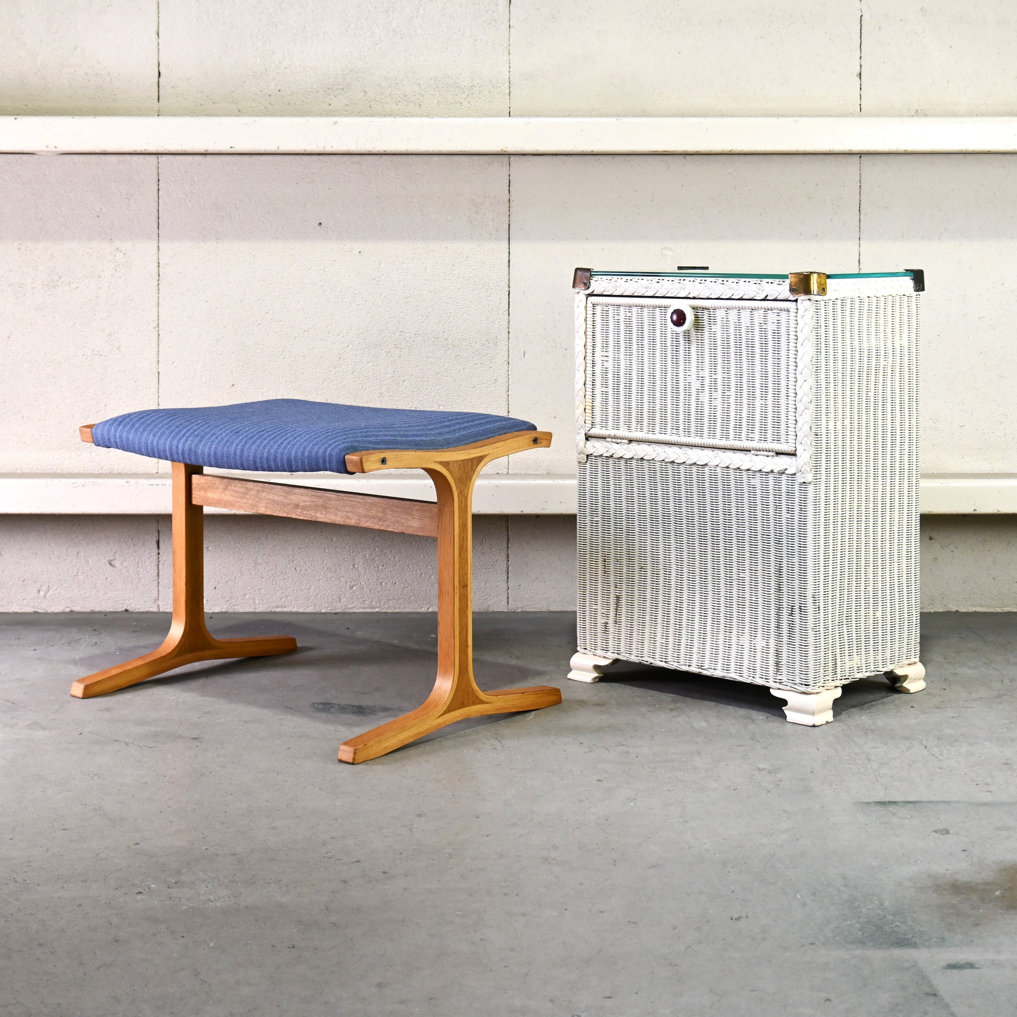 LLOYD LOOM Bed side cabinet Craft paper British antique Shabbychic / ロイドルーム ベッドサイドキャビネット クラフトペーパー イギリンアンティーク シャビーシック