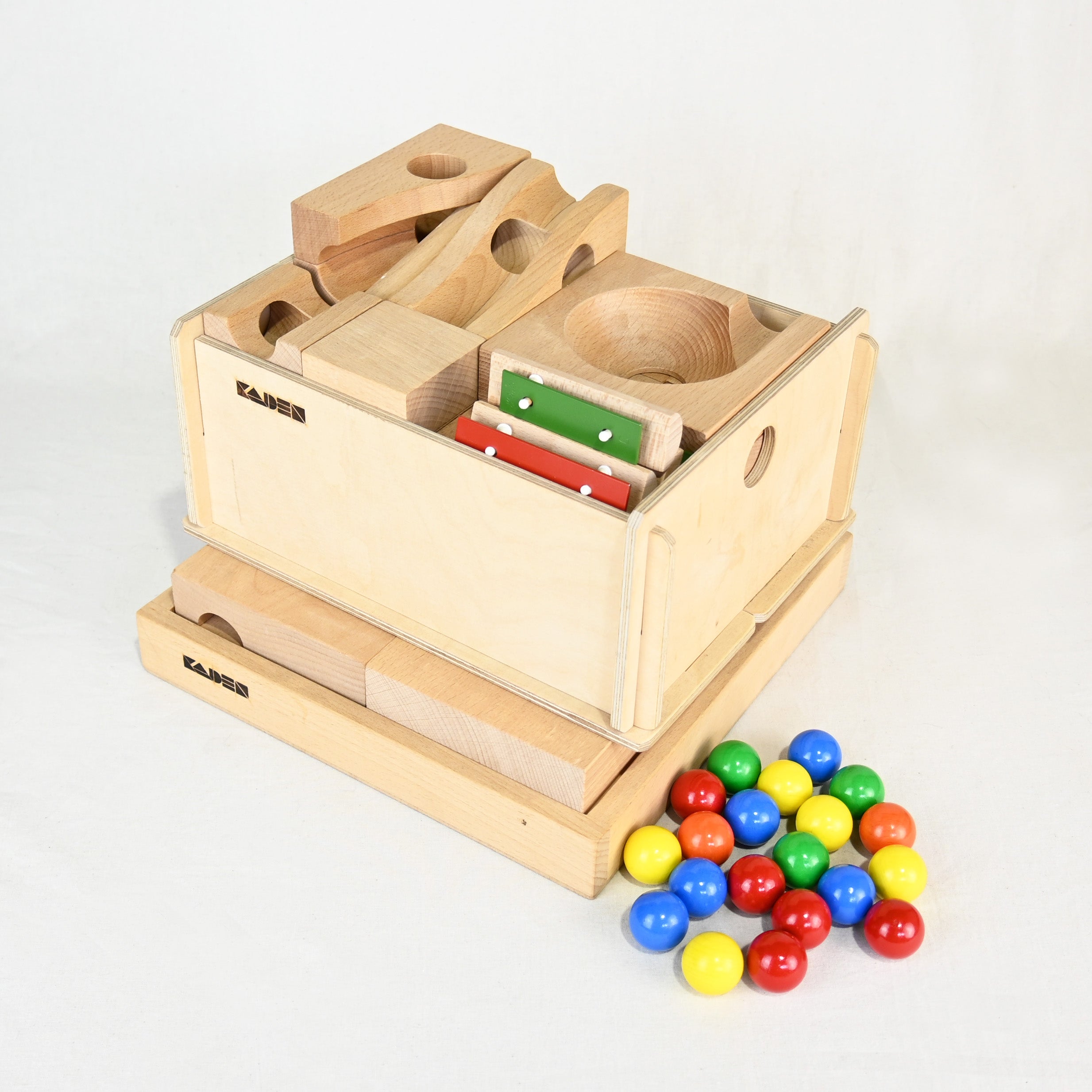 KADEN Kugelbahn Chime Bornelund Wood Kids Educational Toy Germany / カデン社 クーゲルバーン・チャイム 玉転がし積み木セット ボーネルンド ドイツ