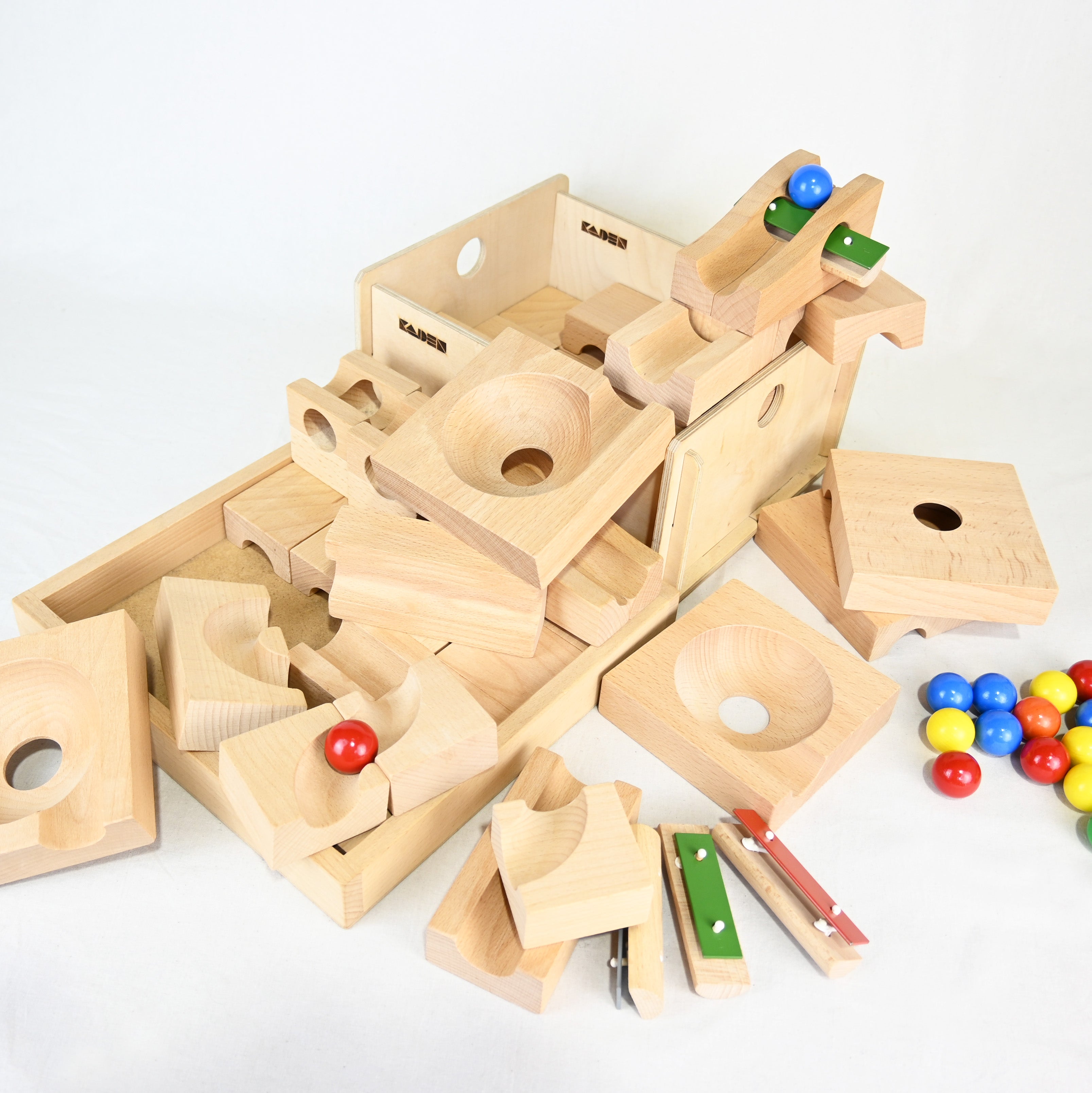 KADEN Kugelbahn Chime Bornelund Wood Kids Educational Toy Germany / カデン社 クーゲルバーン・チャイム 玉転がし積み木セット ボーネルンド ドイツ