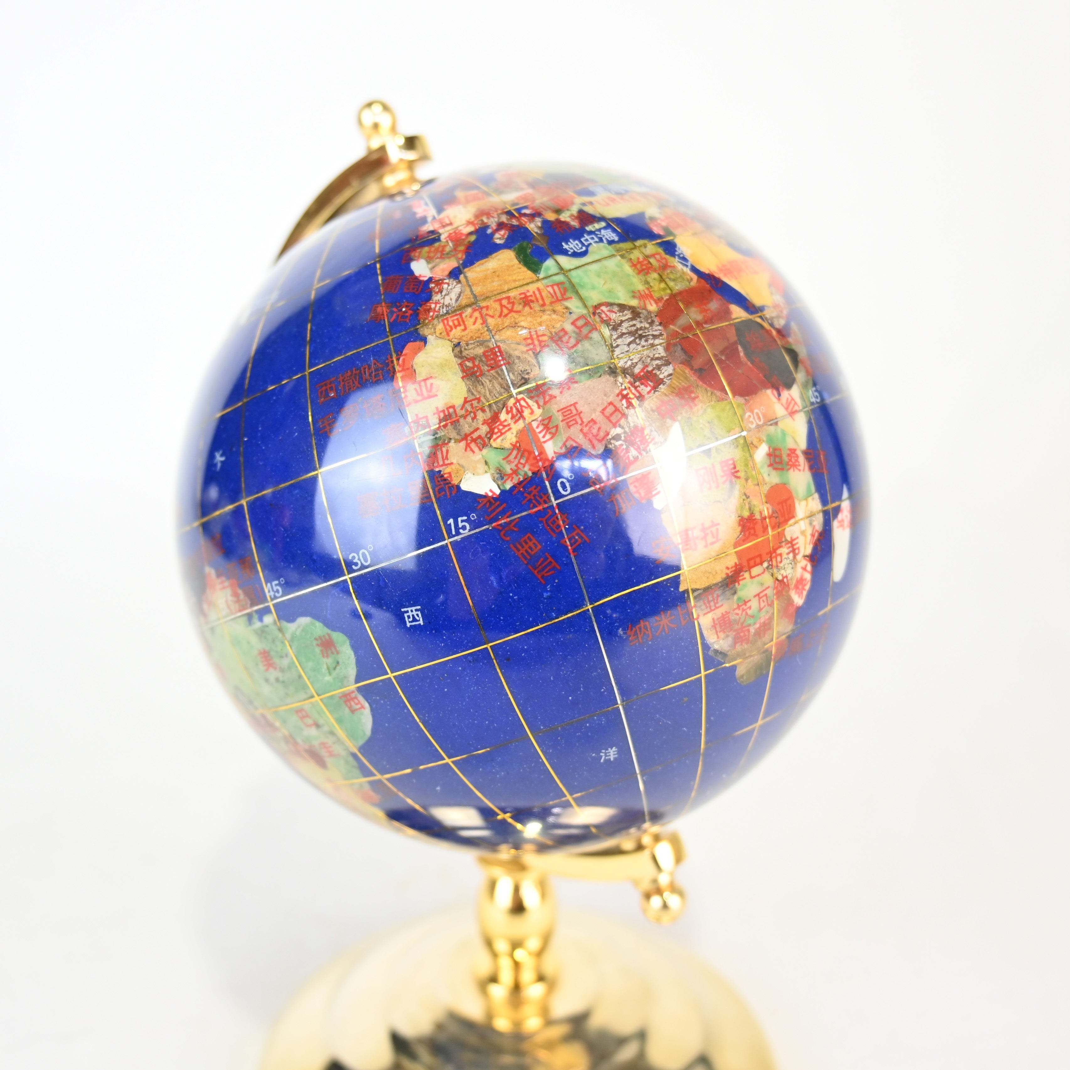 Natural stone globe Chinese notation Interior Objects / 鉱石地球儀 中国語表記 インテリア オブジェ