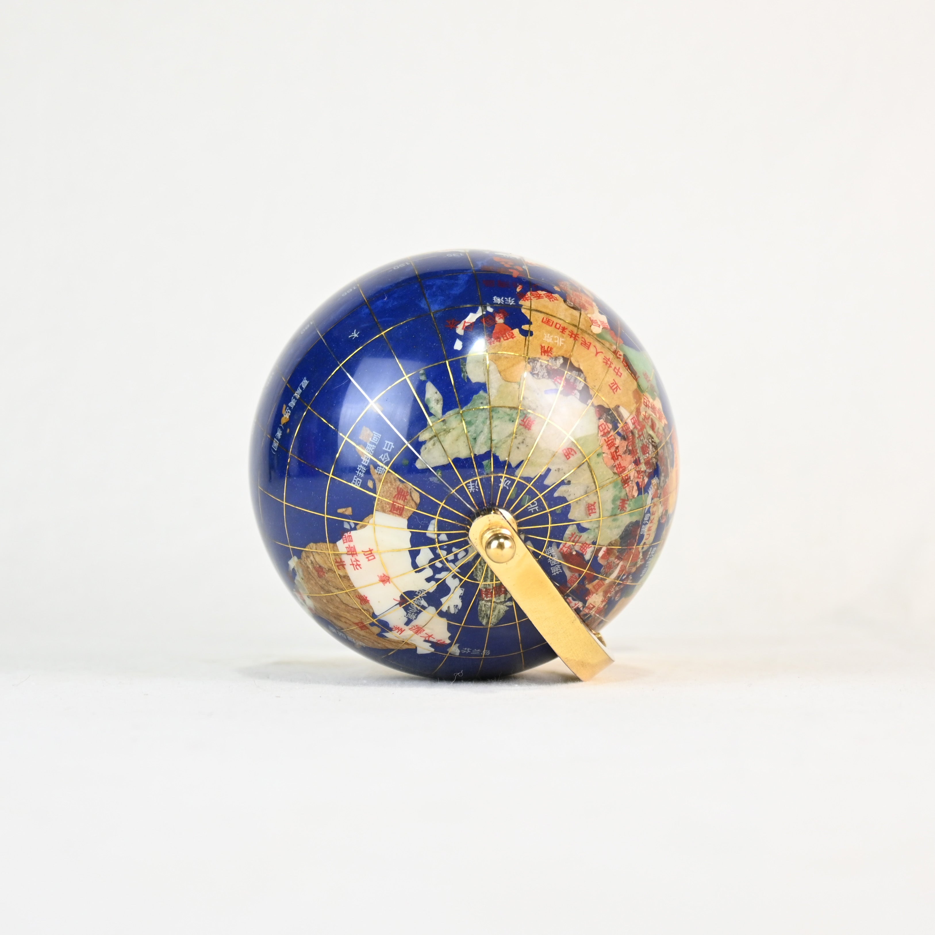 Natural stone globe Chinese notation Interior Objects / 鉱石地球儀 中国語表記 インテリア オブジェ