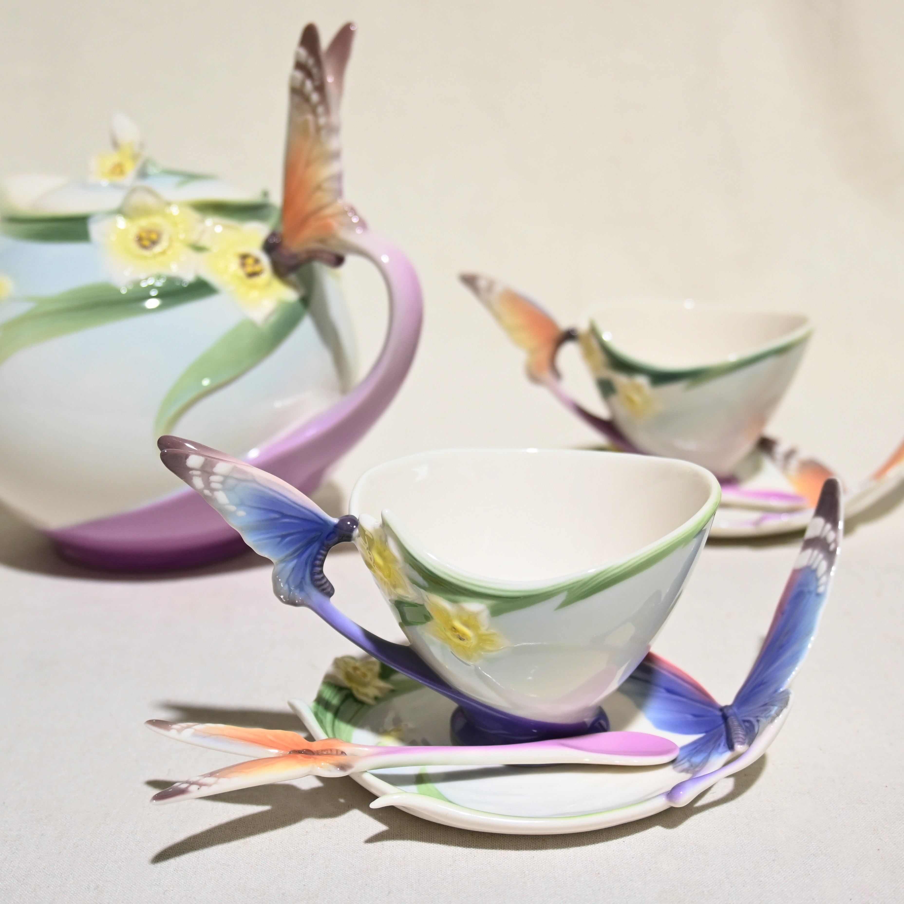 Franz Collection Papillon Butterfly Cup Saucer & Spoon Taiwan / フランツ 蝶舞 カップアンドソーサー＋ティースプーン 台湾