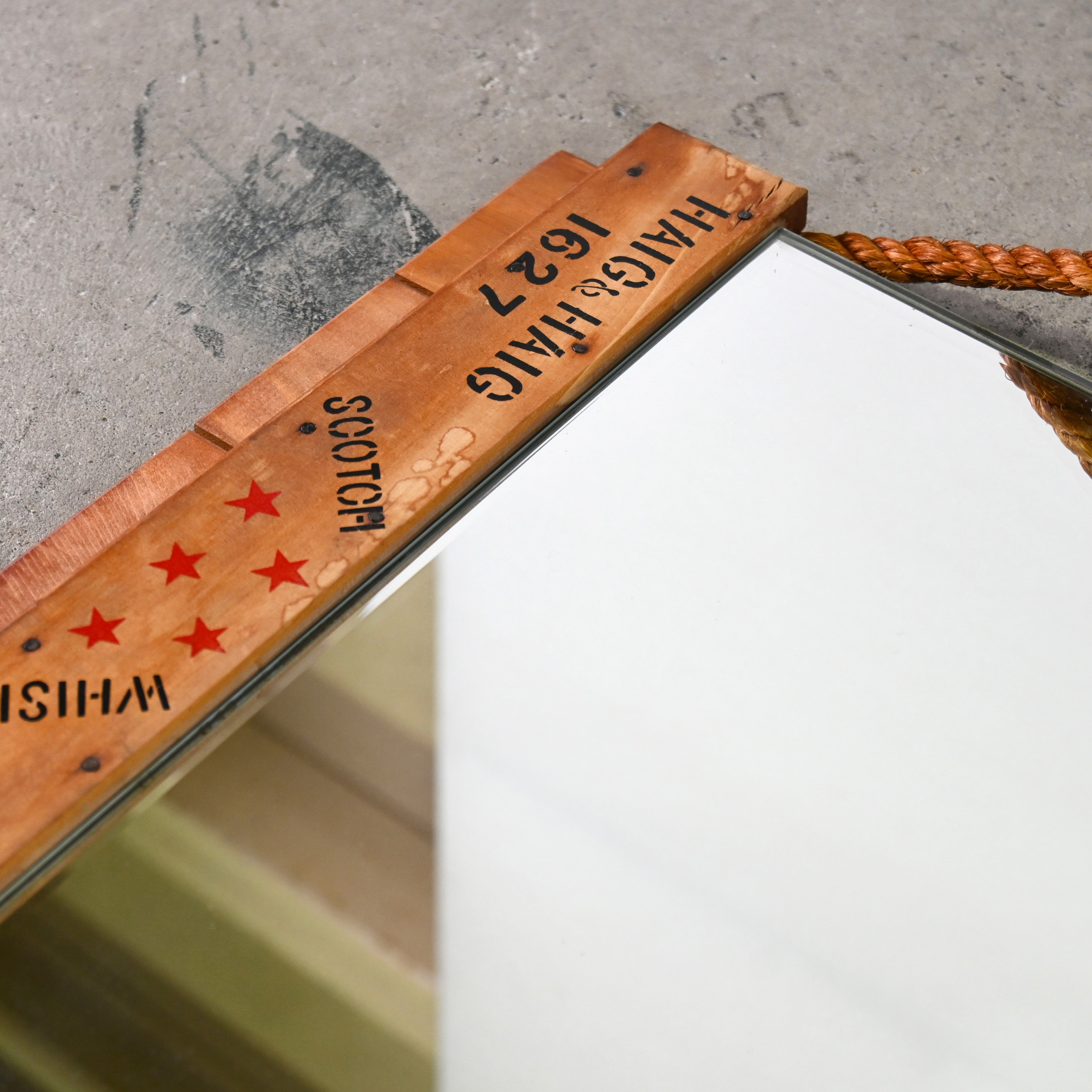 Haig Five star Scotch whisky Remake Wall mirror Scotland vintage / ヘイグ ファイブスター スコッチウイスキー リメイク ウォールミラー スコットランド ヴィンテージ