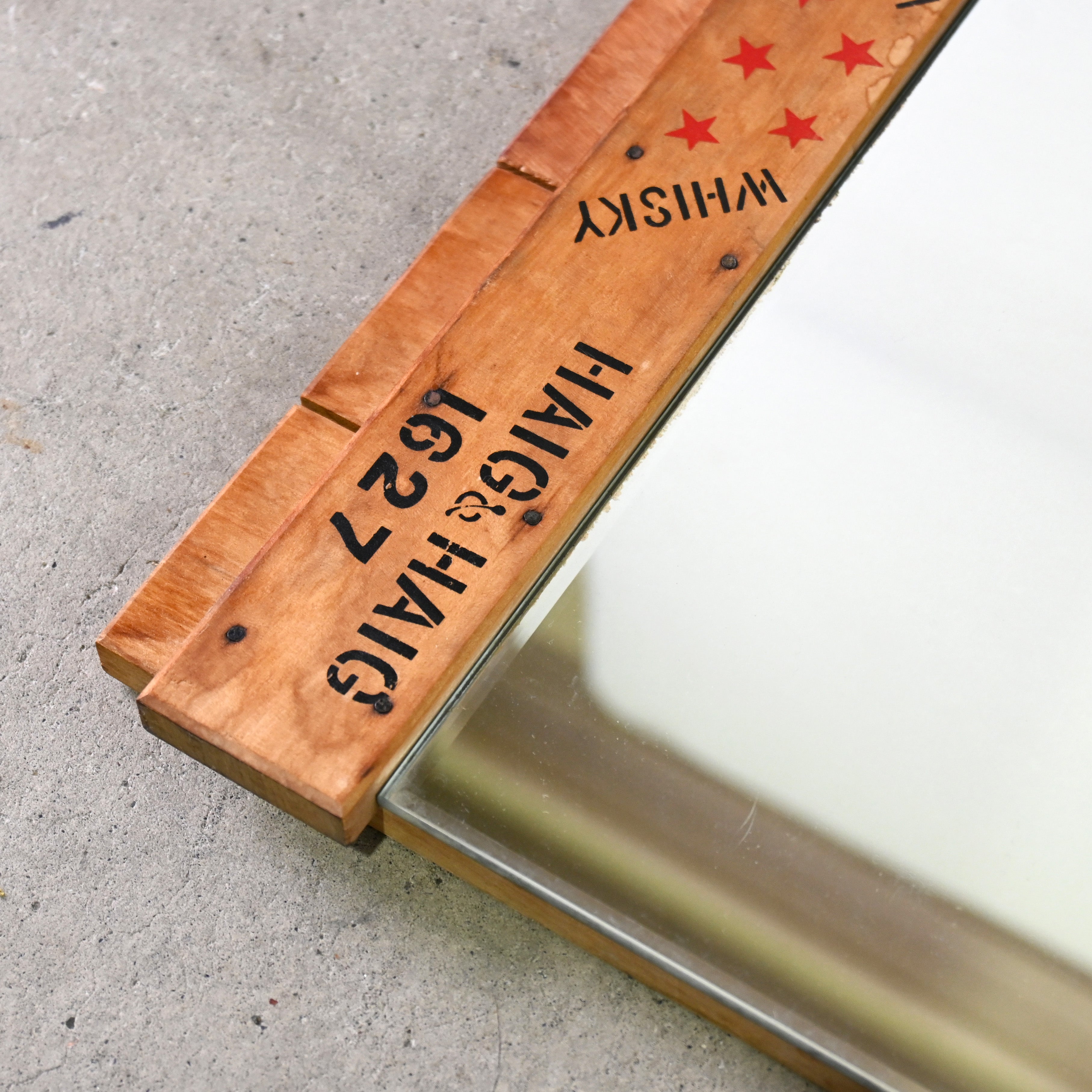 Haig Five star Scotch whisky Remake Wall mirror Scotland vintage / ヘイグ ファイブスター スコッチウイスキー リメイク ウォールミラー スコットランド ヴィンテージ
