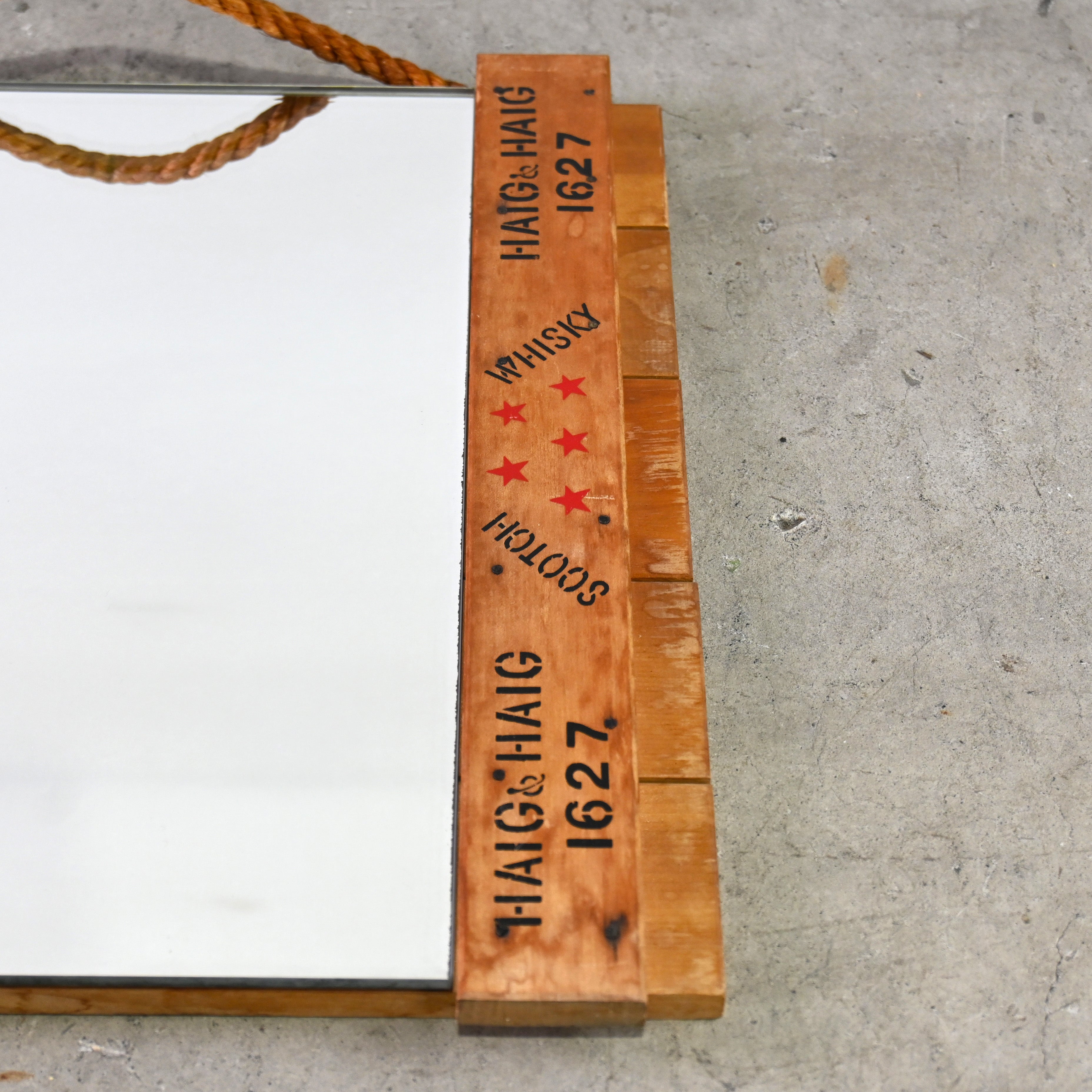 Haig Five star Scotch whisky Remake Wall mirror Scotland vintage / ヘイグ ファイブスター スコッチウイスキー リメイク ウォールミラー スコットランド ヴィンテージ