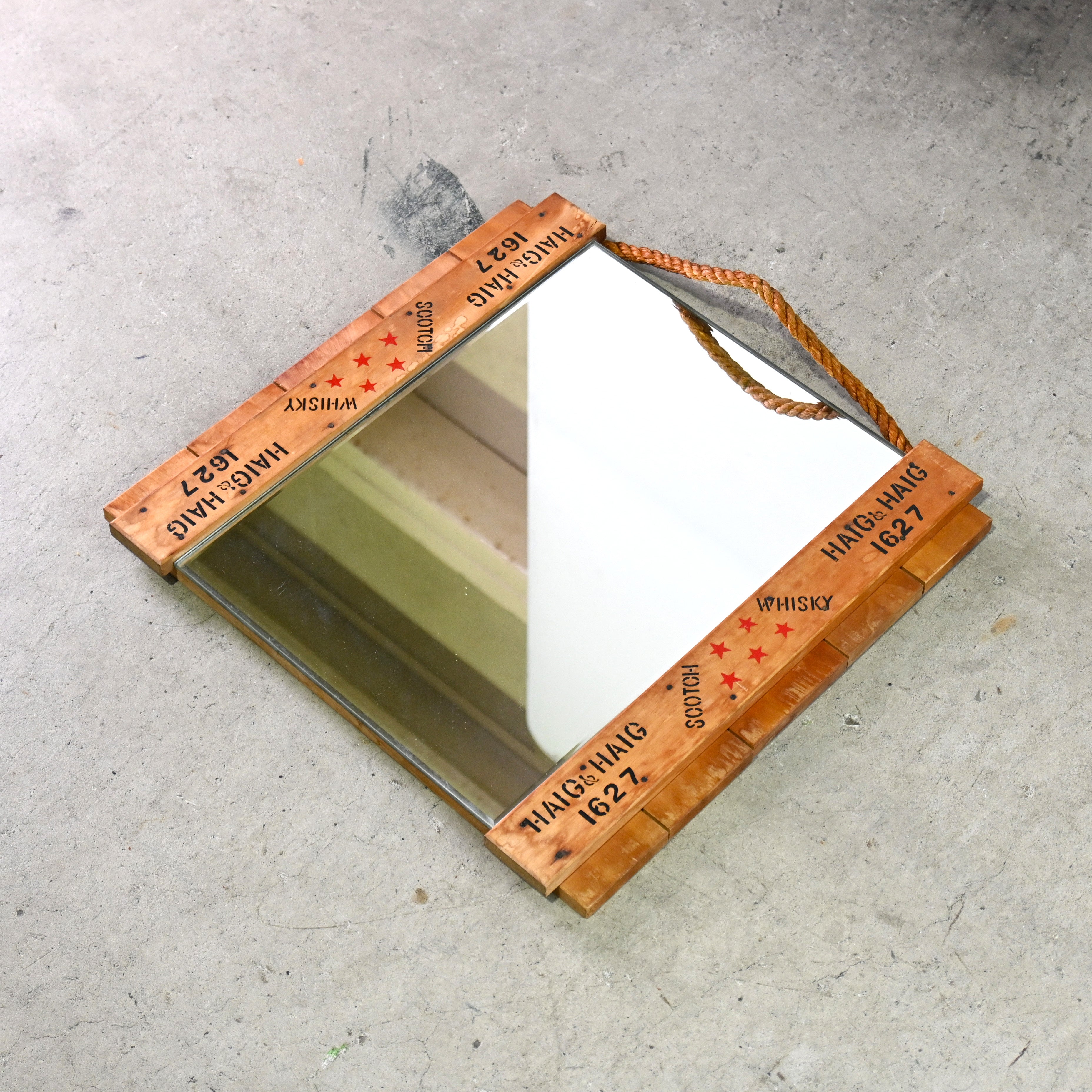 Haig Five star Scotch whisky Remake Wall mirror Scotland vintage / ヘイグ ファイブスター スコッチウイスキー リメイク ウォールミラー スコットランド ヴィンテージ